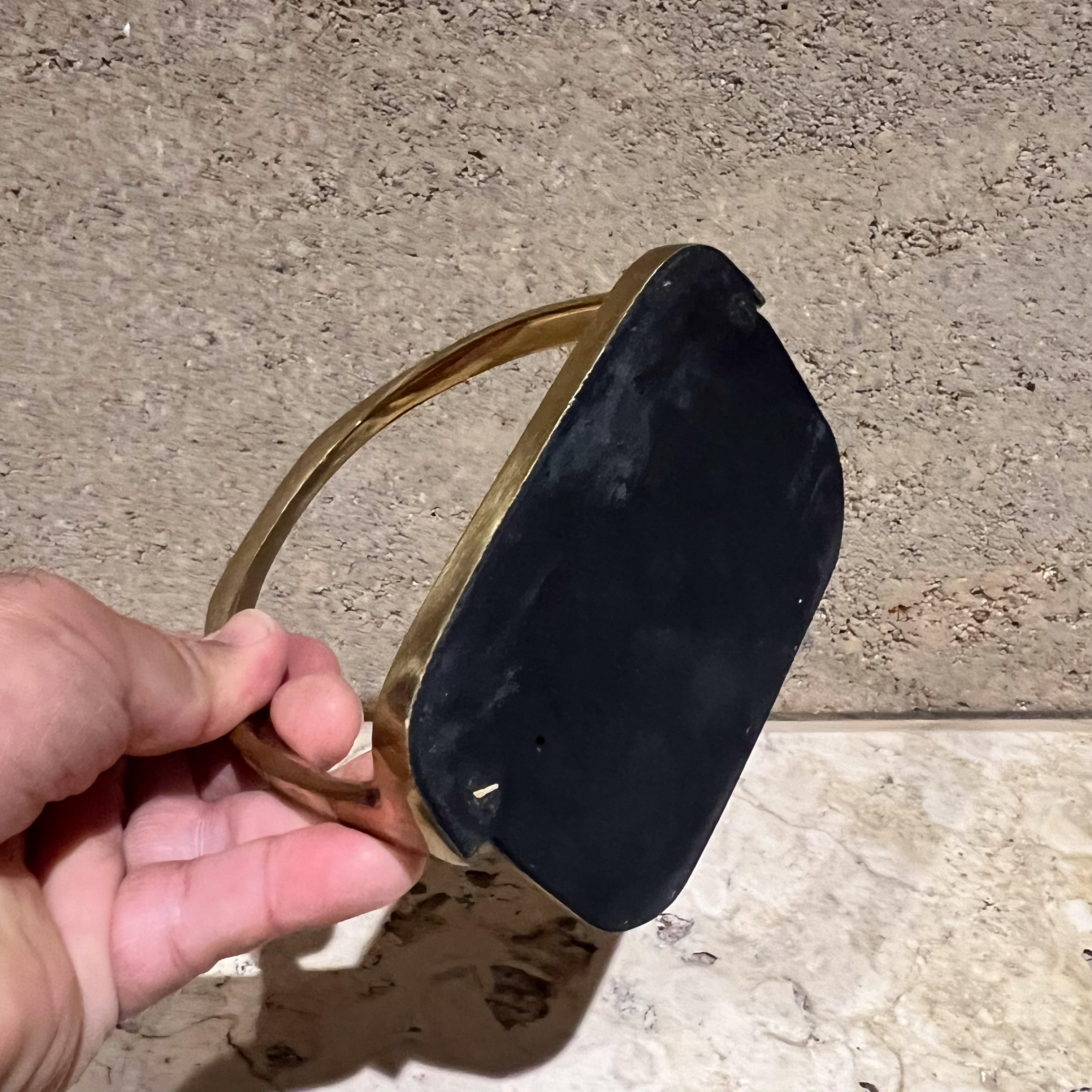 1970s Korean Brass Bookend Sculptural Stirrup For Sale 1