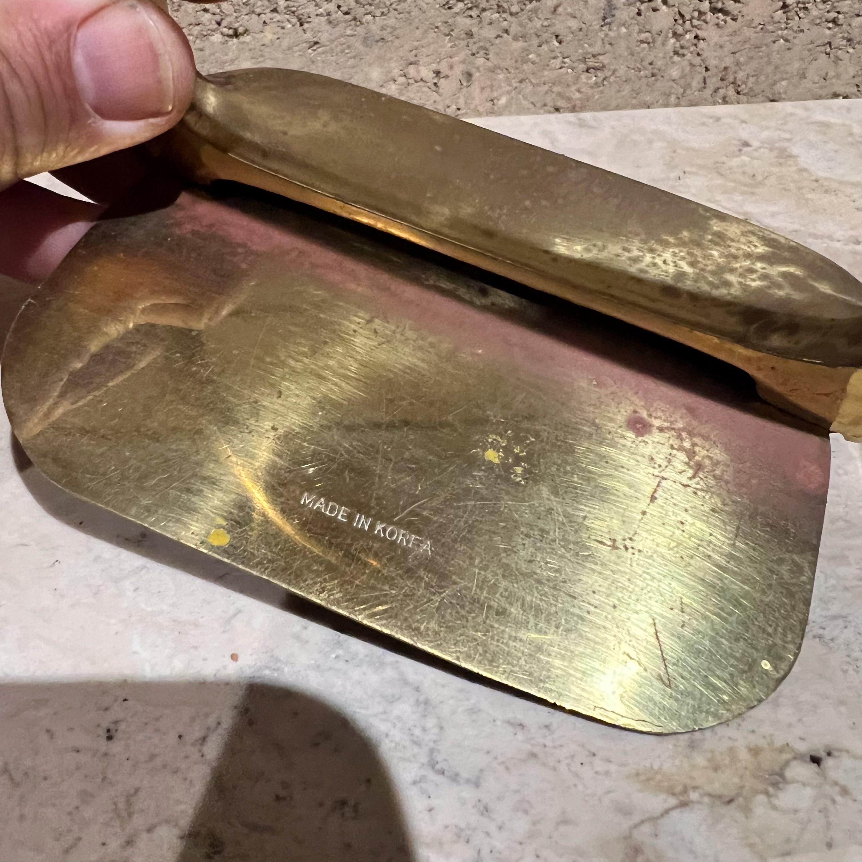 1970s Korean Brass Bookend Sculptural Stirrup For Sale 2