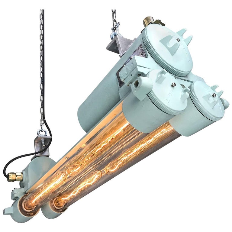 Vintage Korean Daeyang ExplosionProof Twin Fluorescent Light Maritime