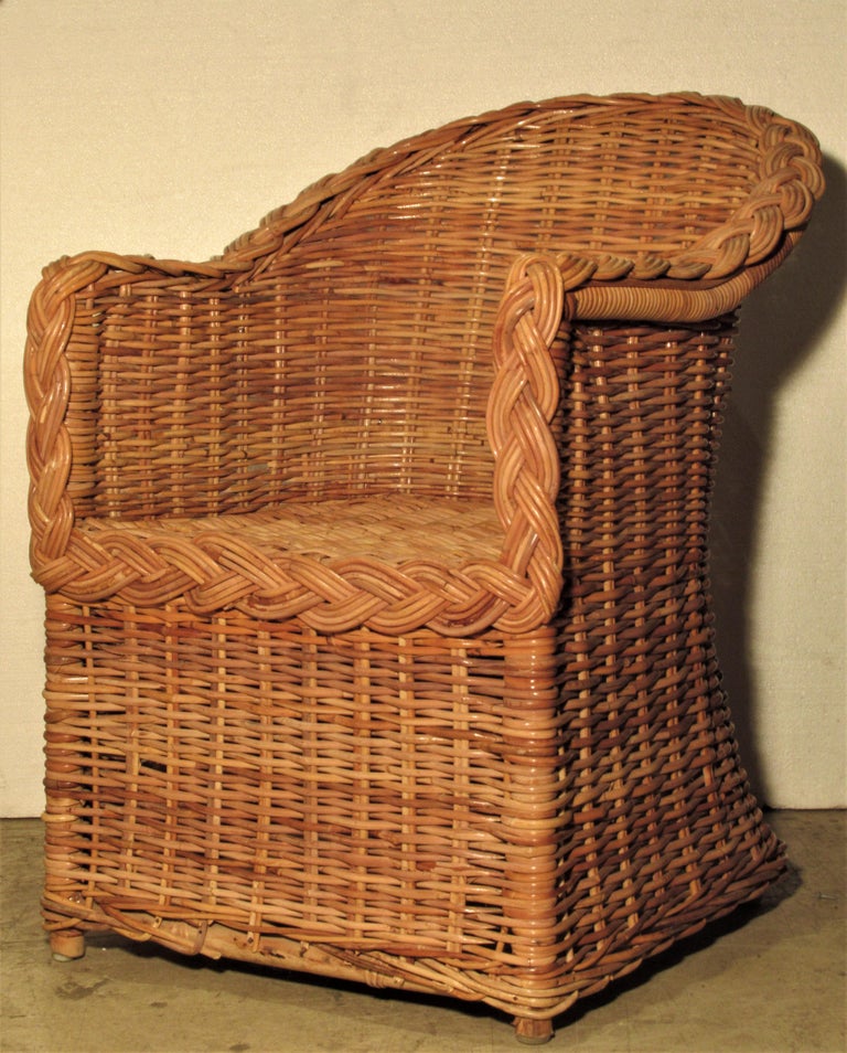 1970s Kreiss Collection Natural Wicker Lounge Chairs At 1stDibs