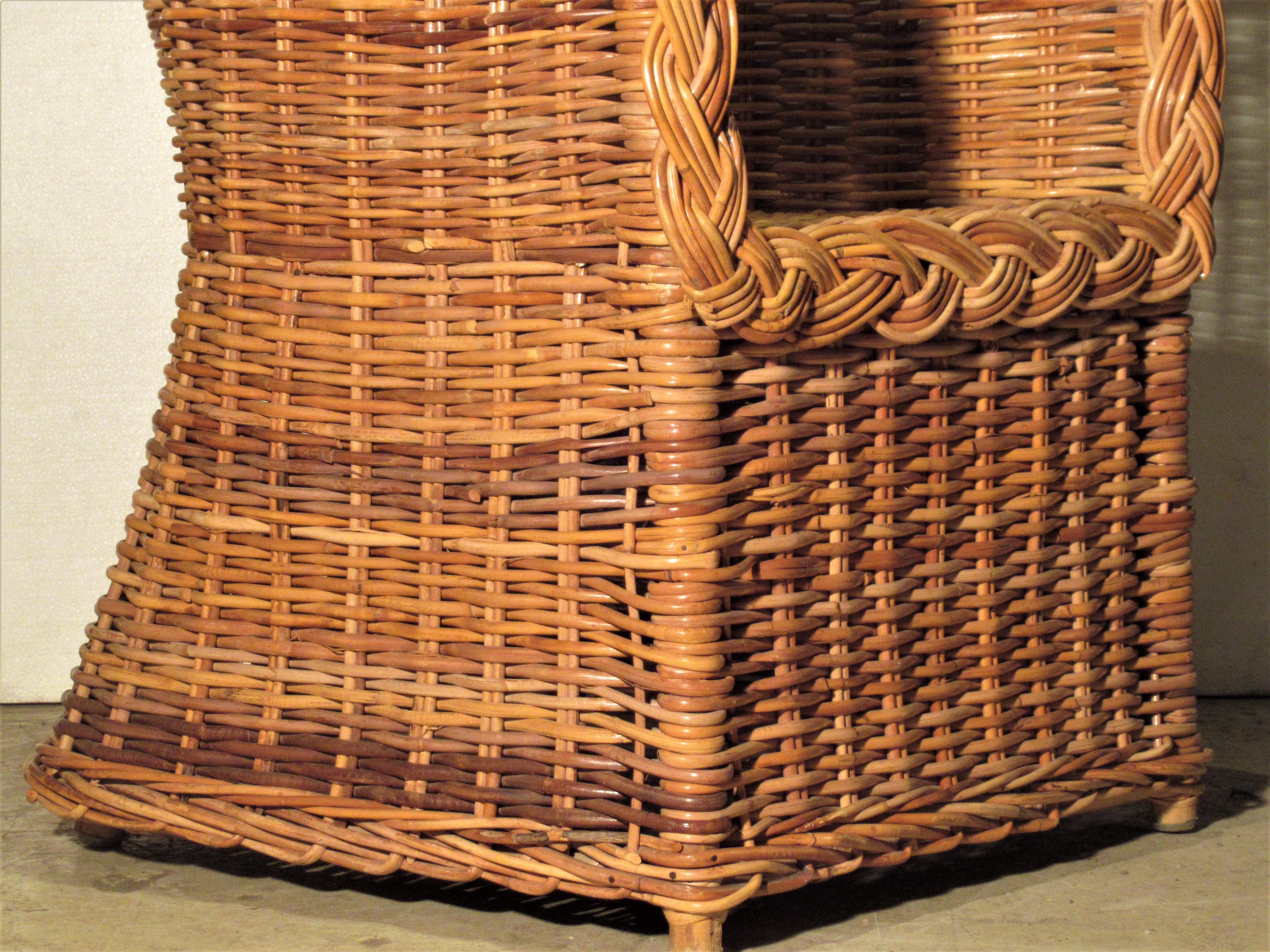 20th Century 1970s Kreiss Collection Natural Wicker Lounge Chairs