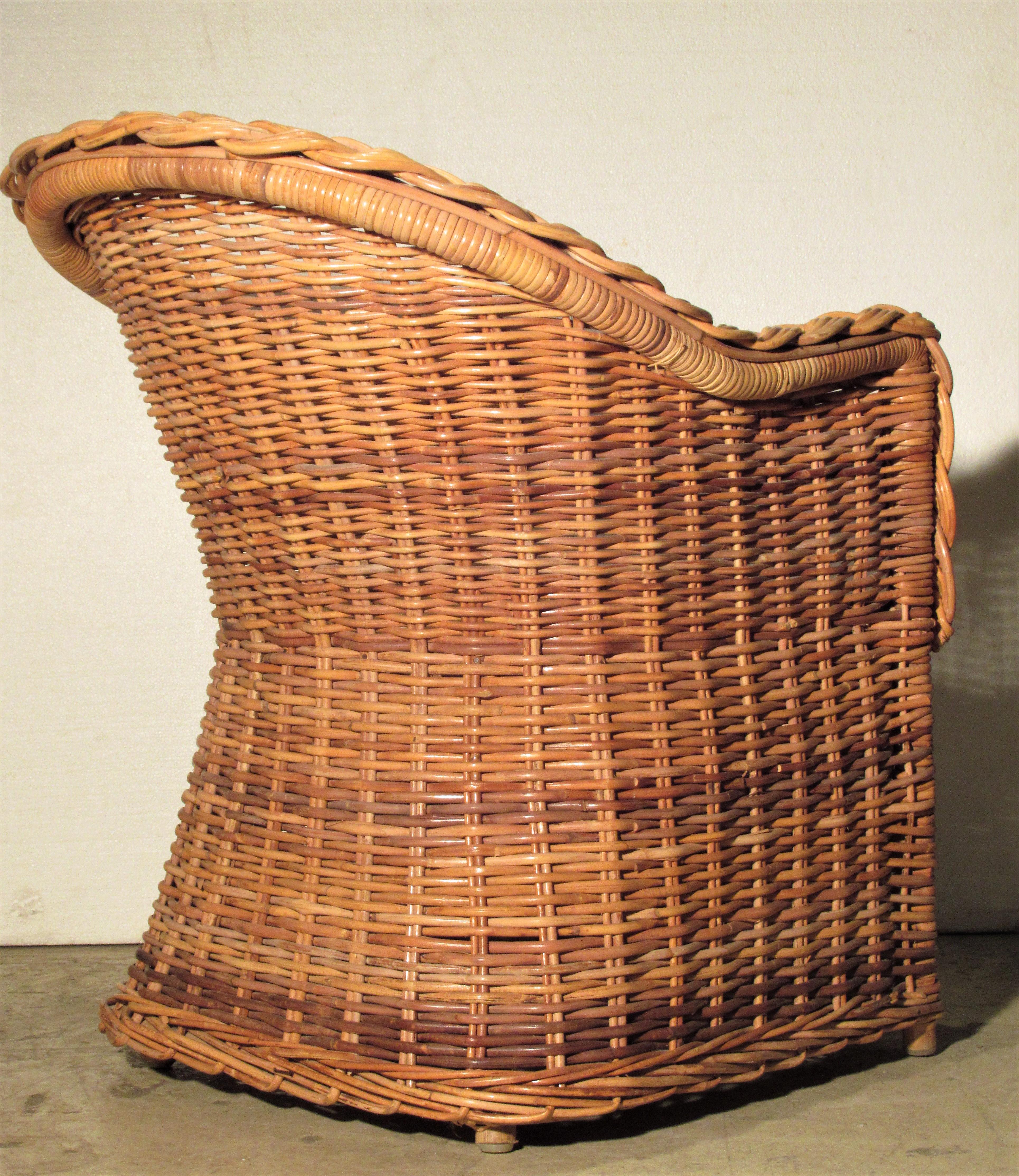 1970s Kreiss Collection Natural Wicker Lounge Chairs 1