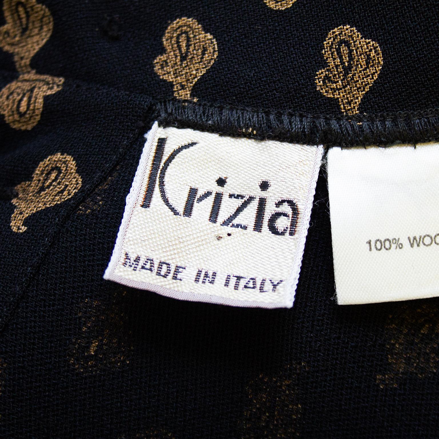 Krizia - Chemisier en laine à motif cachemire, années 1970 en vente 2