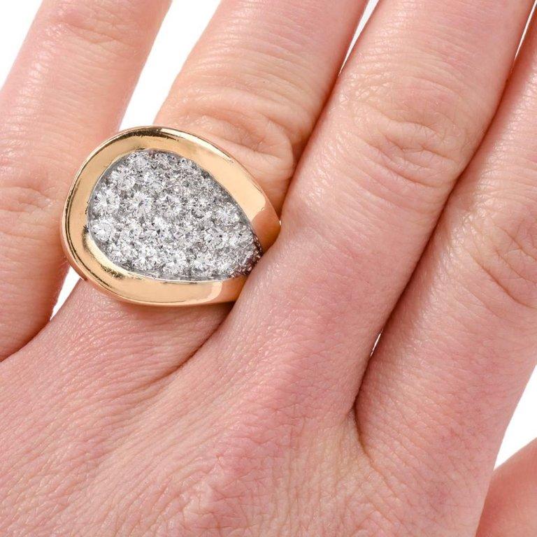 Kutchinsky Vintage Diamond 18 Karat Yellow Gold Ring For Sale 1