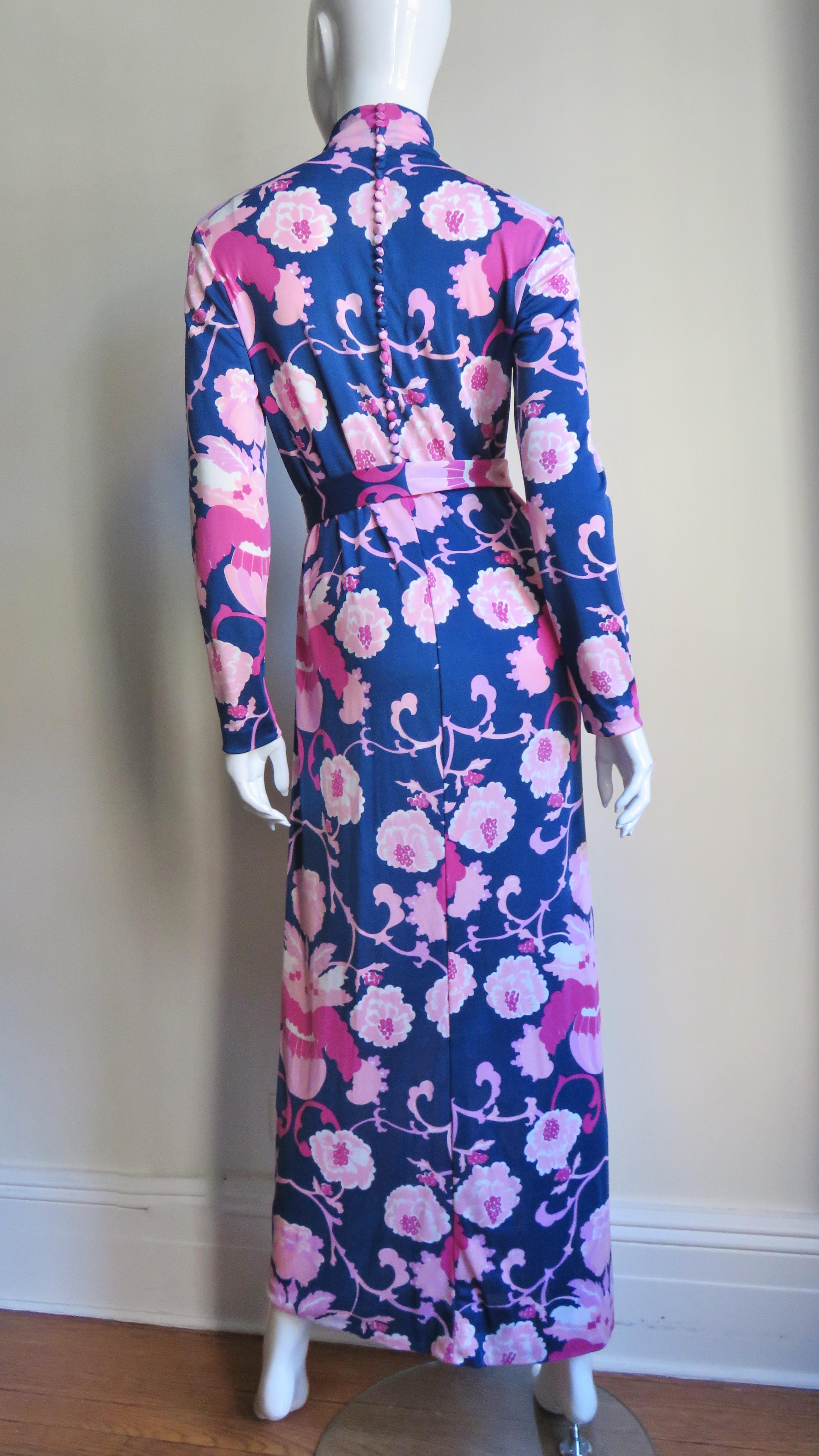La Mendola 1970s Maxi Dress and Matching Silk Over Skirt  4