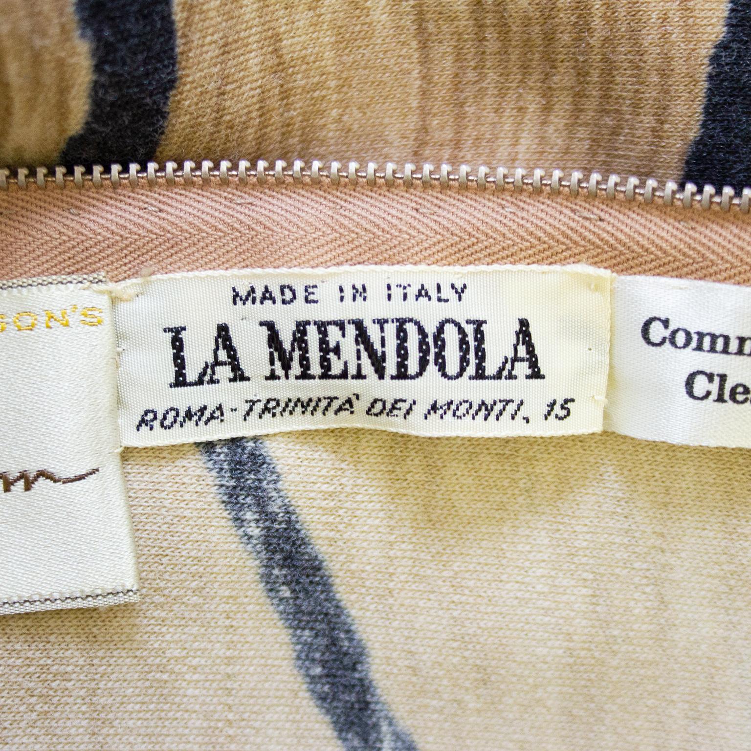 1970s La Mendola Tiger Stripe Shirt Dress For Sale 1