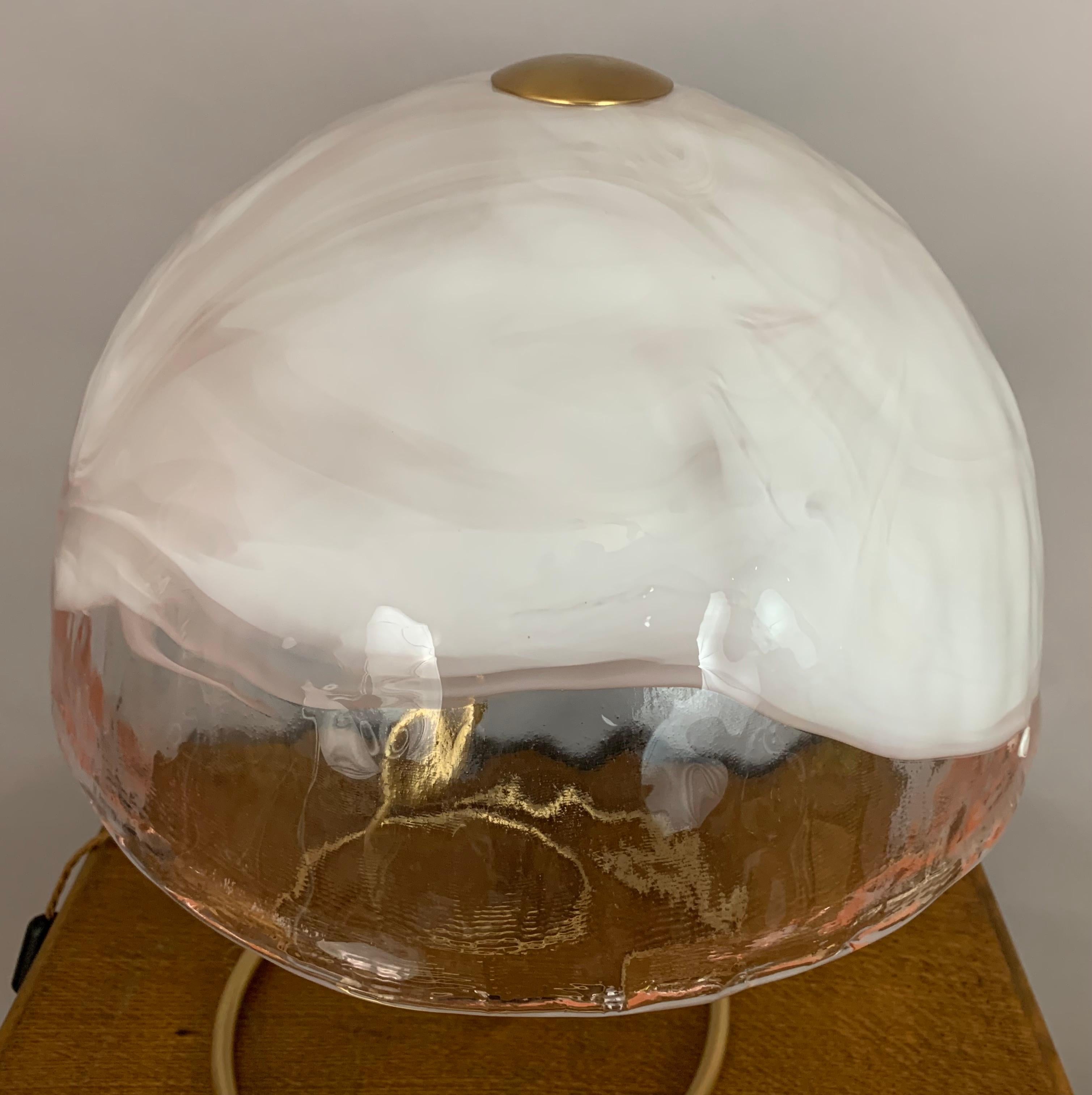 1970s La Murrina Murano Glass Mushroom Table Lamp with a Brass Flexible Base 11