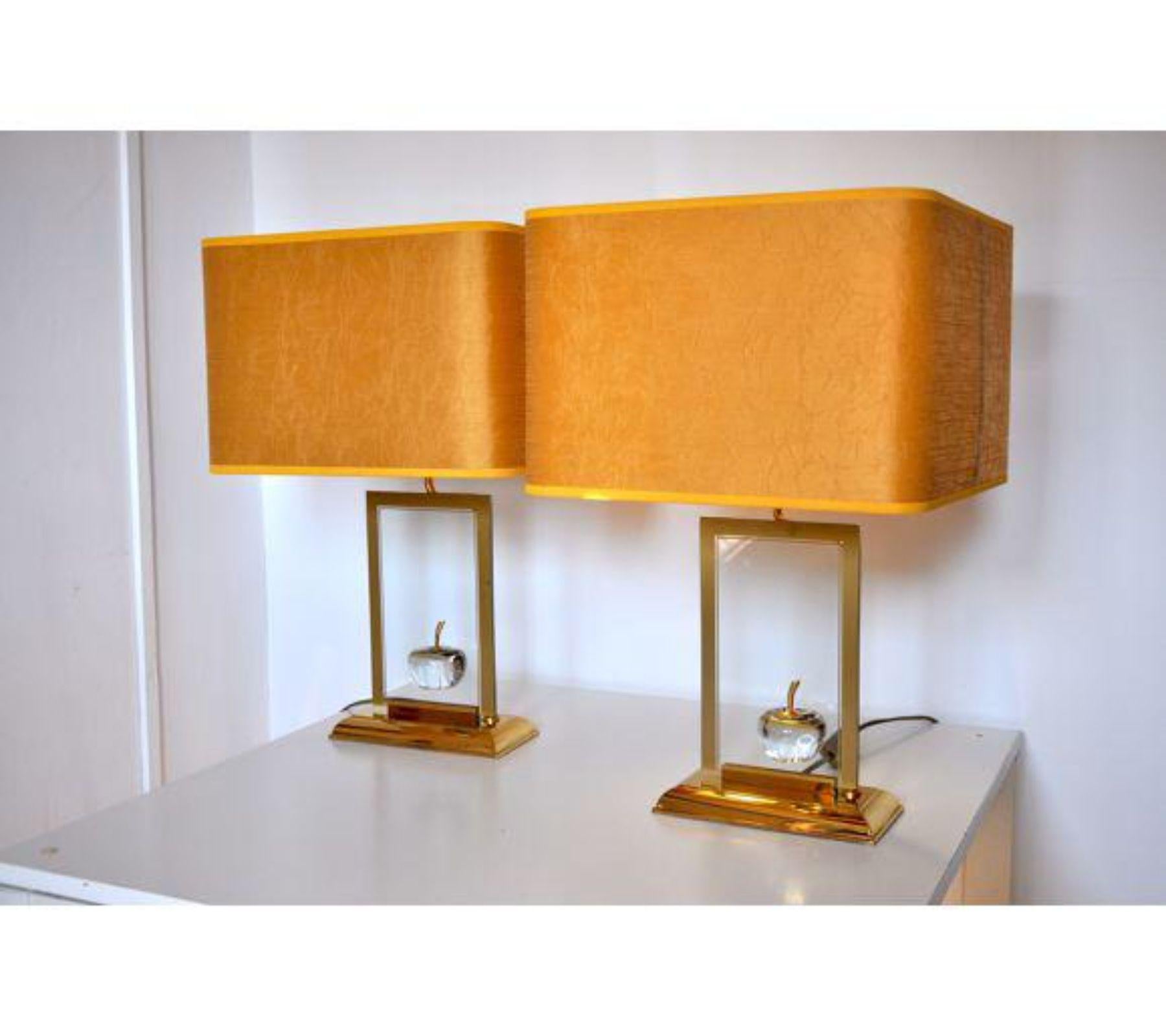 Fin du 20e siècle Paire de lampes de bureau « La Pomme » des années 1970 de la Maison Dauphin, France en vente