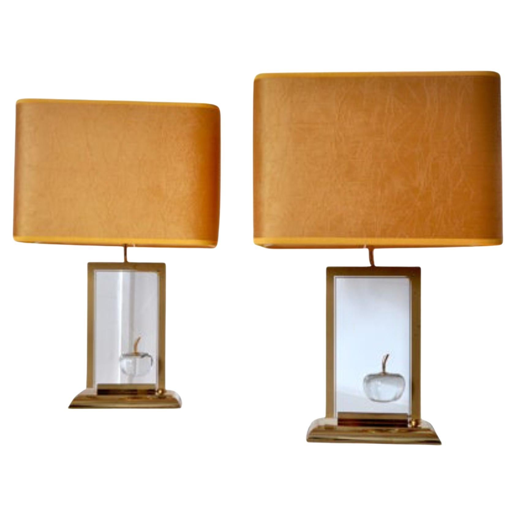 1970s "La Pomme" Table Lamp From Maison Dauphin, France - a Pair For Sale
