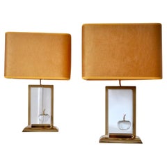 1970s "La Pomme" Table Lamp From Maison Dauphin, France - a Pair