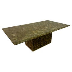 Vintage 1970s Labradorite Coffee Table with Brass Base