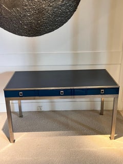 1970s Lacquered Desk with Leather Top by Guy Lefevre for Maison Jansen