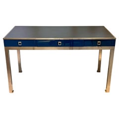 1970s Lacquered Desk with Leather Top by Guy Lefevre for Maison Jansen