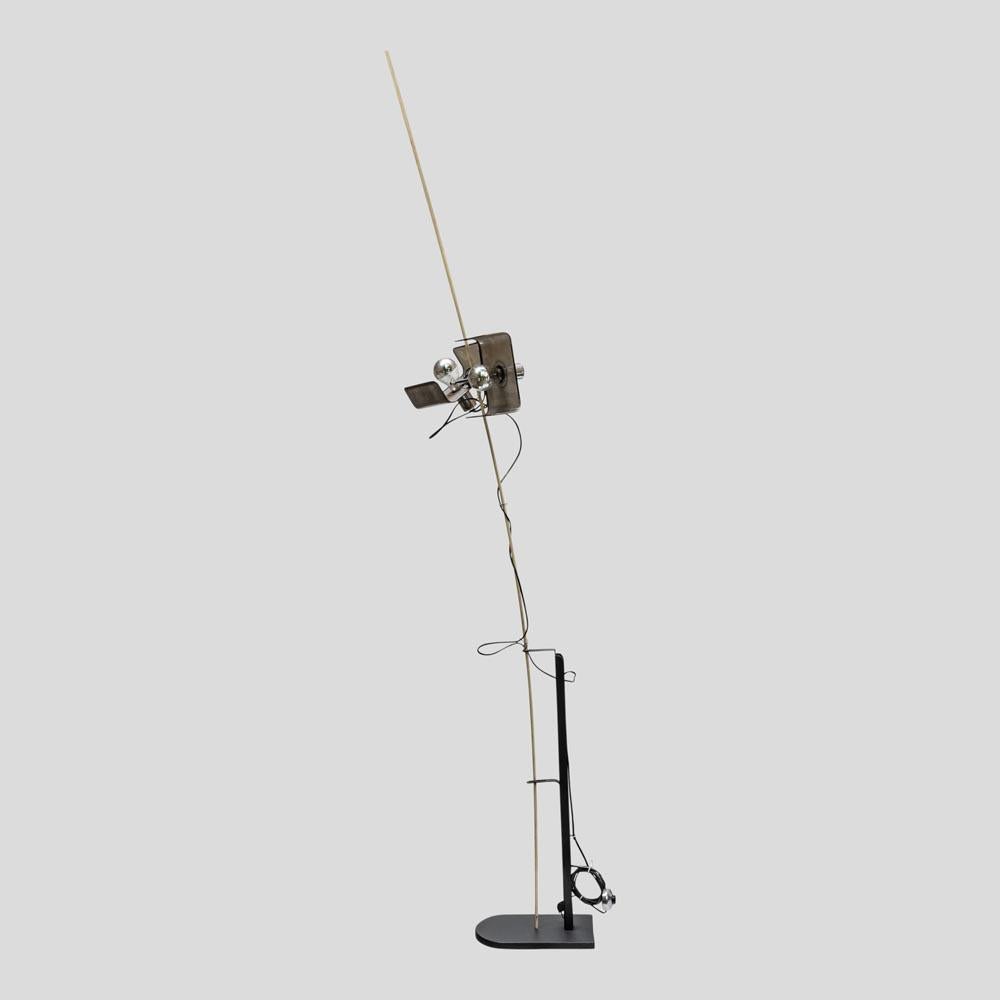 Mid-Century Modern 1970s L'amo Floor Lamp by Valmassoi Conti for Luci Italy Painted Metal Steel  For Sale