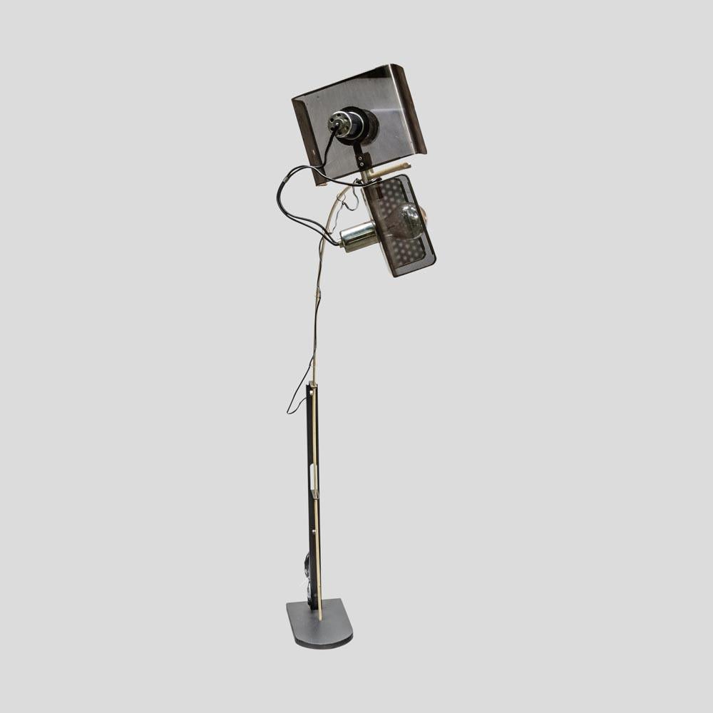 Italian 1970s L'amo Floor Lamp by Valmassoi Conti for Luci Italy Painted Metal Steel  For Sale