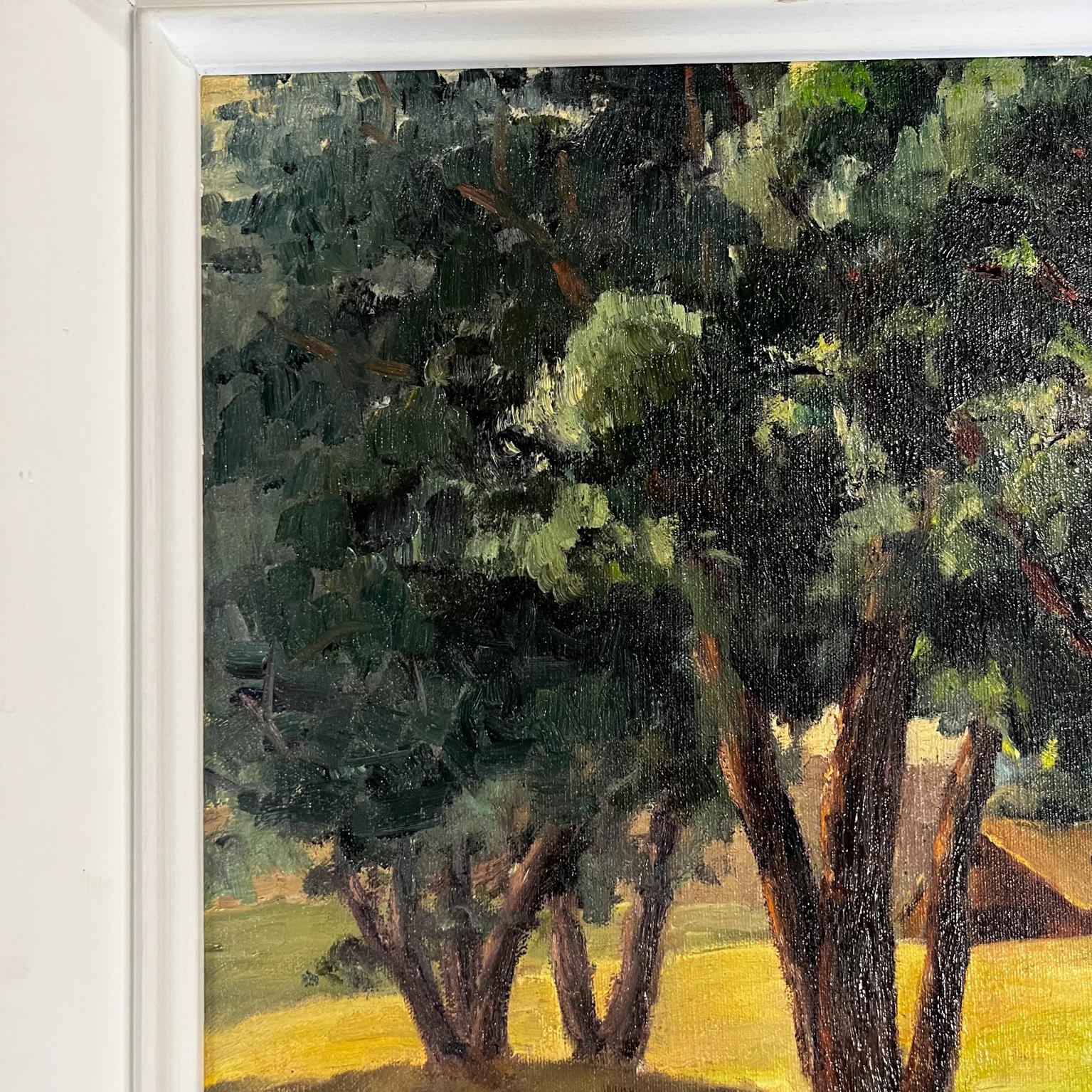 American 1970s Landscape Tree Art by Beata Stevens California Impressionism