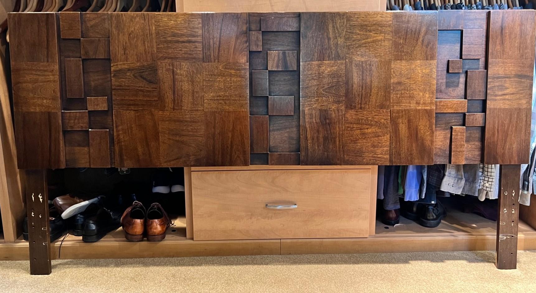 1970's Lane Brutalist Staccato King Headboard in Walnut 1