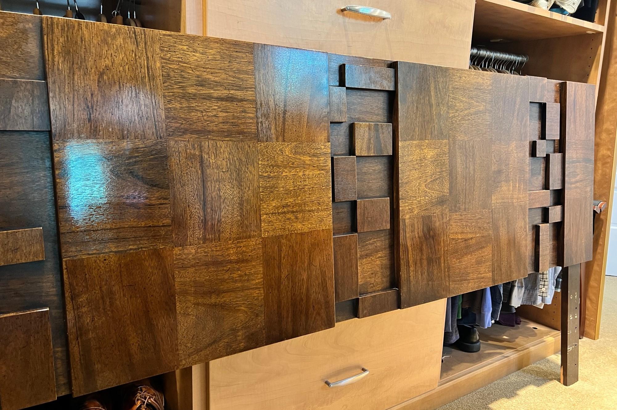 1970's Lane Brutalist Staccato King Headboard in Walnut 2