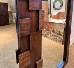 1970's, Lane Brutalist Staccato Wall Mirror in Walnut