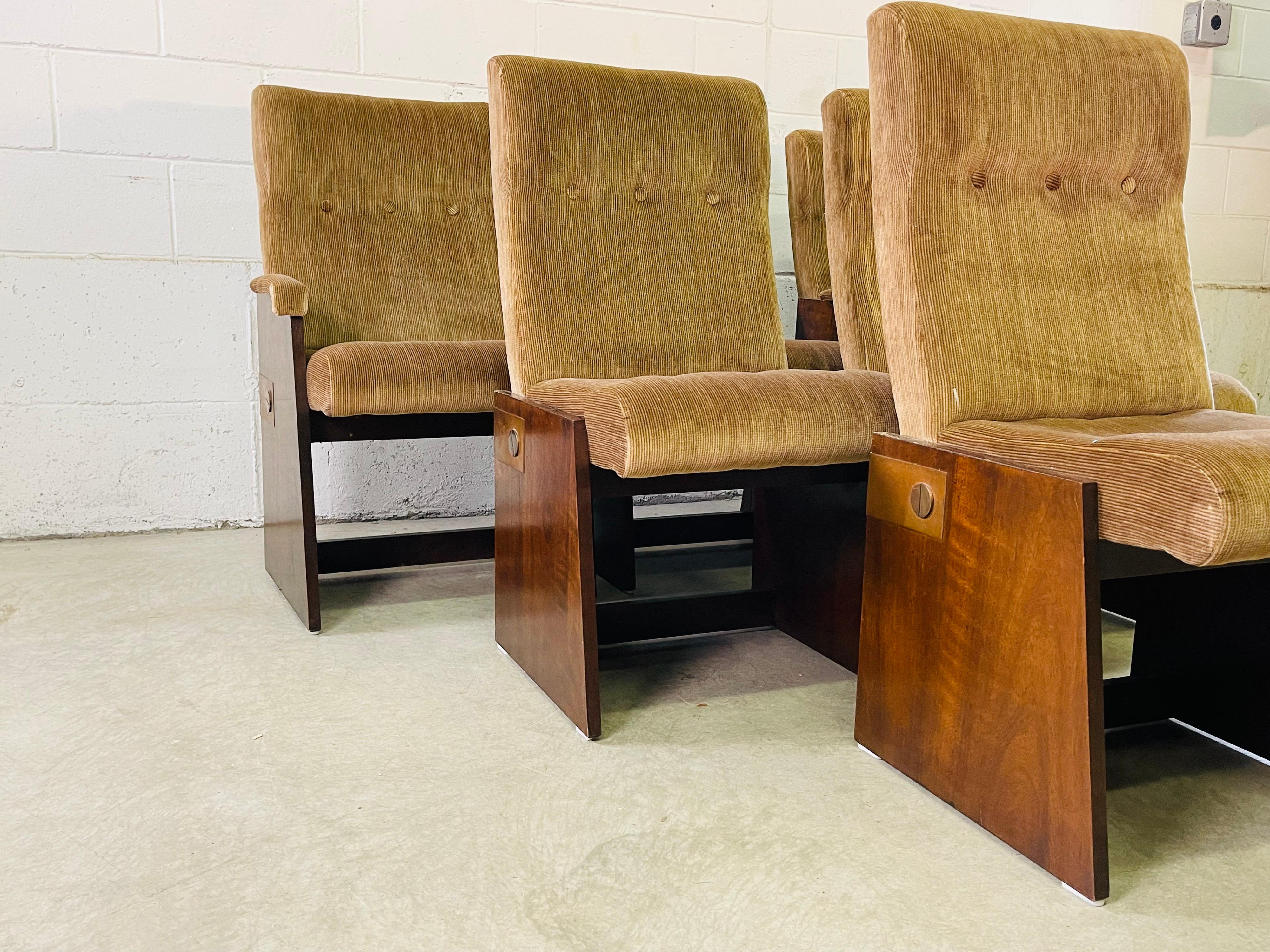 1970s Lane Furniture Brutalist Style Dining Table & 6 Chairs 8