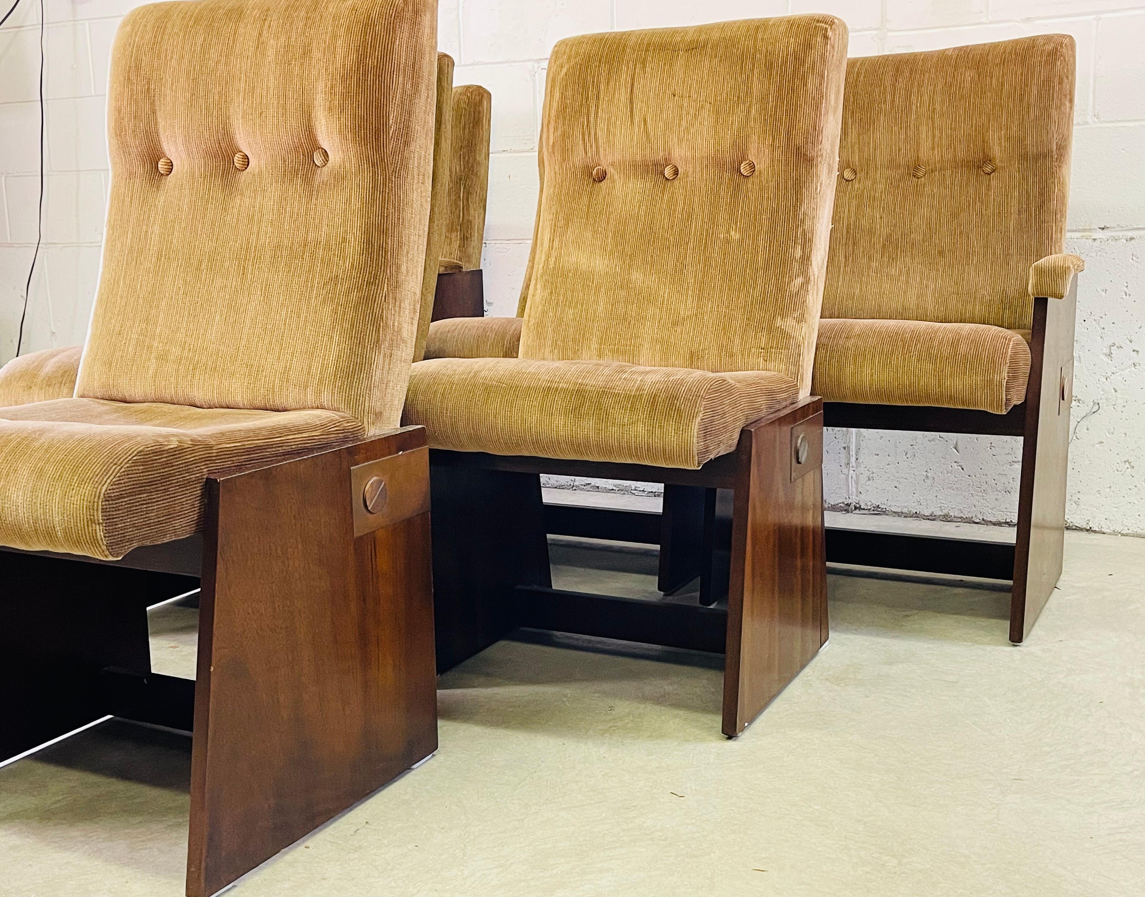 1970s Lane Furniture Brutalist Style Dining Table & 6 Chairs 9