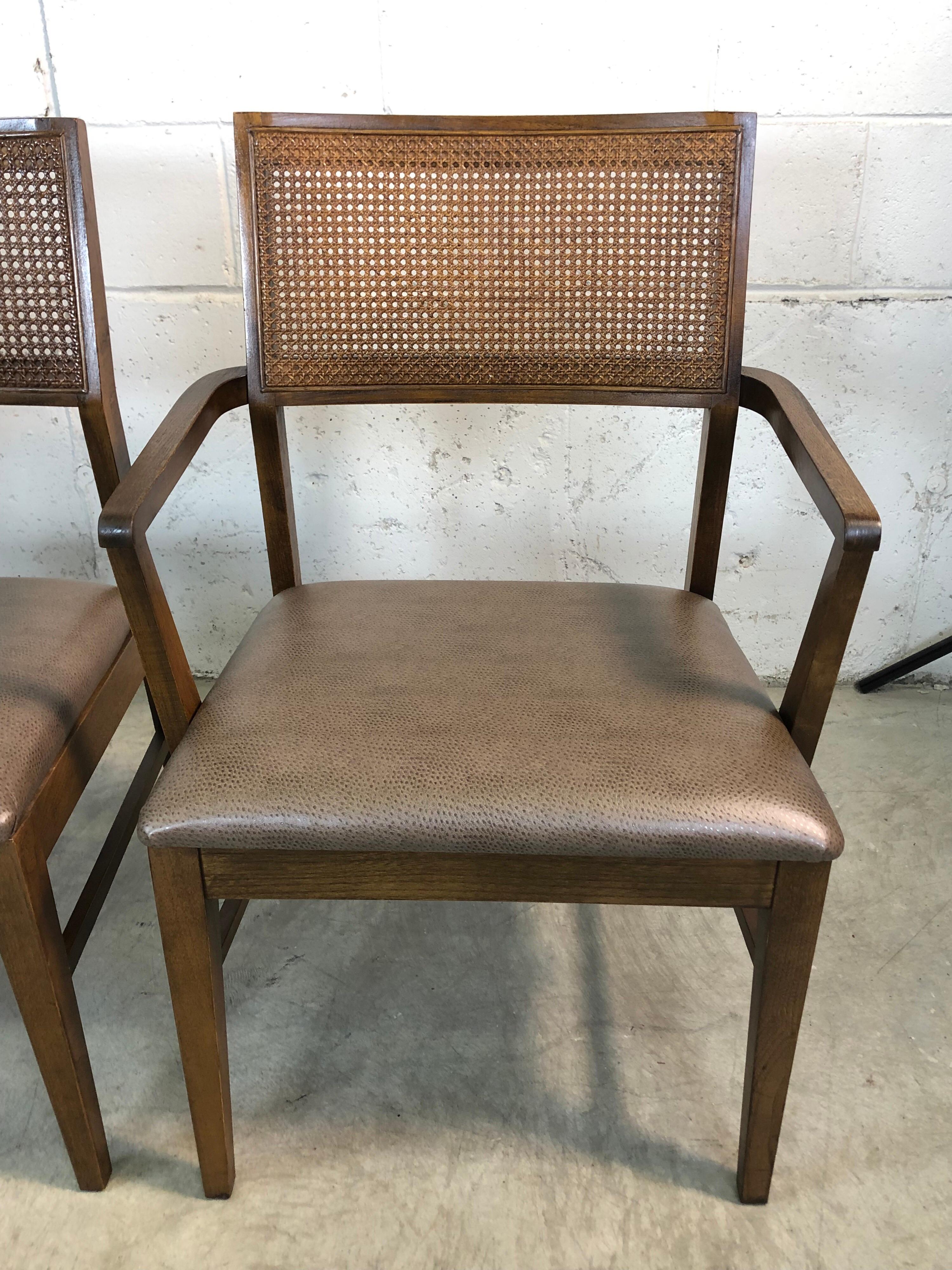1970s Lane Furniture Caned Back Dining Chairs, Set of 6 3