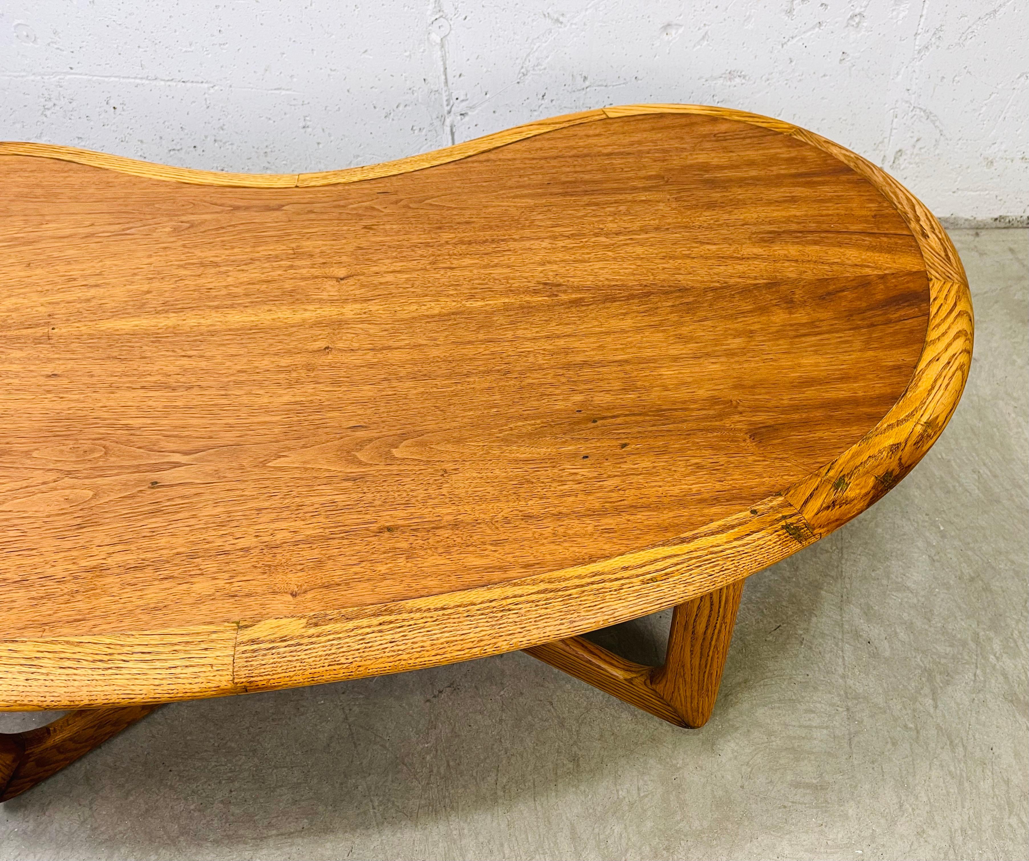 20th Century 1970s Lane Furniture Kidney Shaped Coffee Table For Sale