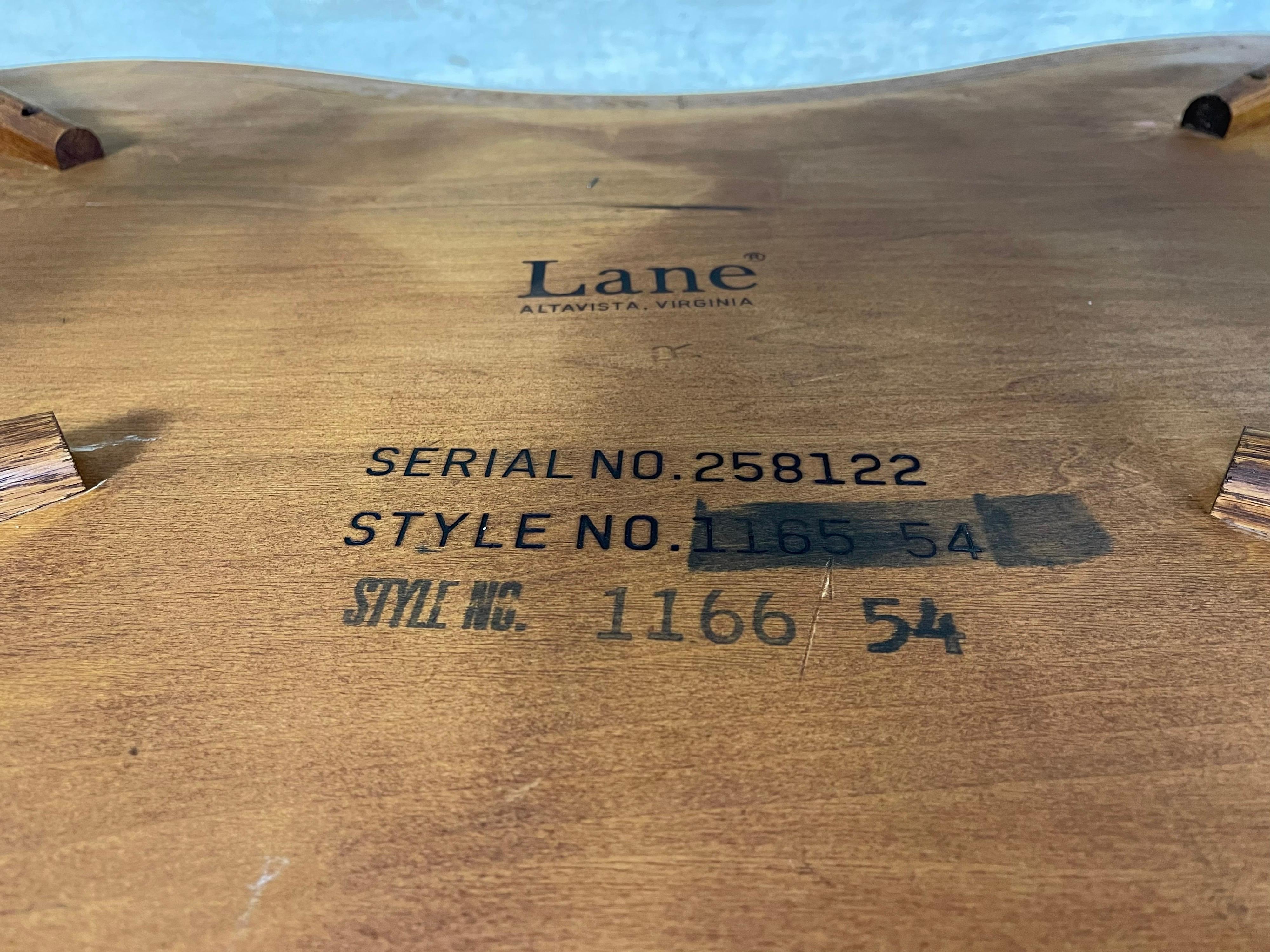 1970s Lane Furniture Kidney Shaped Coffee Table For Sale 1