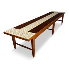 1970s Lane "Monte Carlo" Coffee Table with Inlaid Tile Design Mid Century