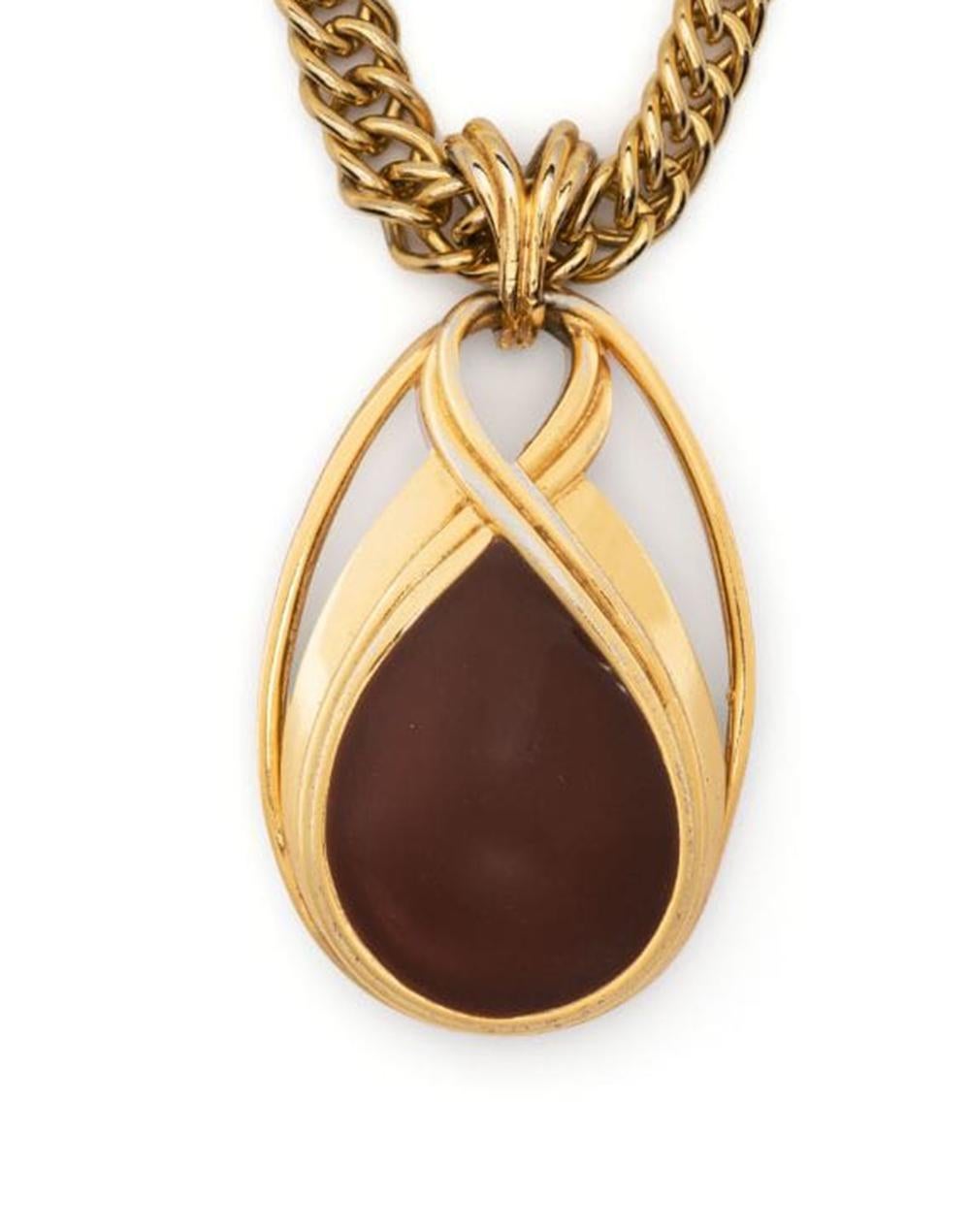 Women's 1970s Lanvin Cabochon Pendant Necklace For Sale