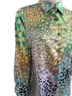 1970s Lanvin Classic Watercolor Blouse
