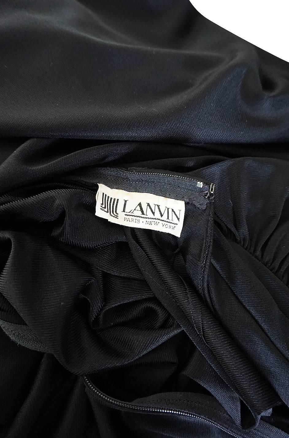 1970s Lanvin Plunge Front Backless Nylon Jersey Halter Dress 4