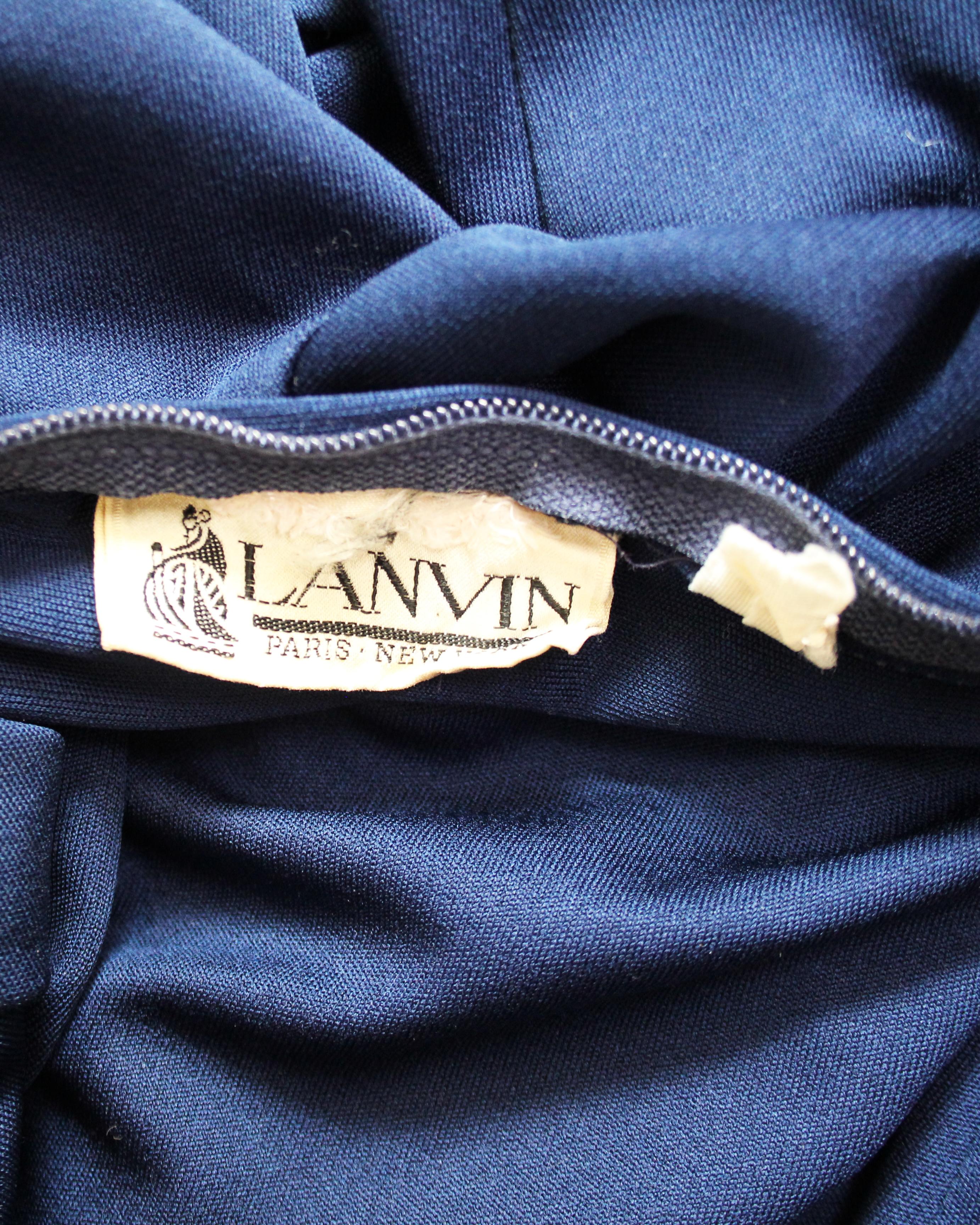 Robe de sport Lanvin en tricot poly avec foulard assorti, années 1970 en vente 2