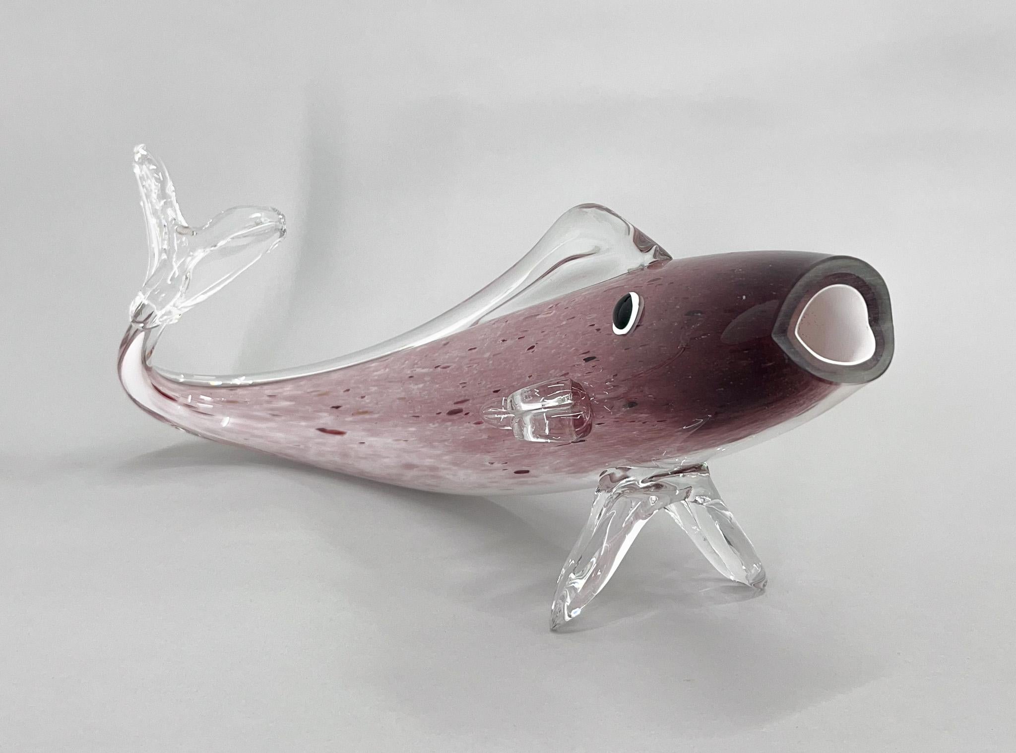Mid-Century Modern 1970s Large Bohemian Glass Fish For Sale