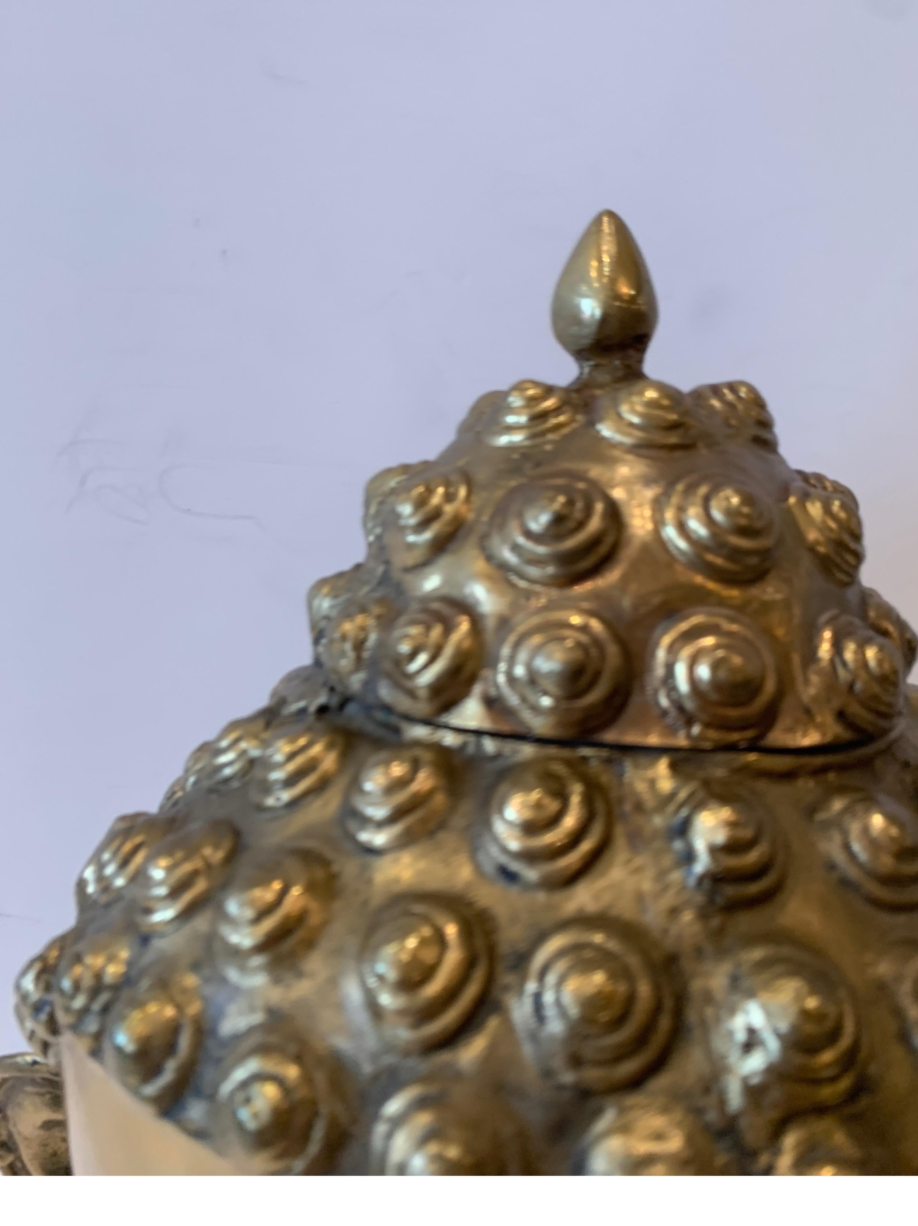 Thai 1970s Large Brass Buddha Head Sculpture