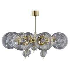 Grande lampadario anni '70 in ottone di Kamenicky Senov , fino a 10 articoli