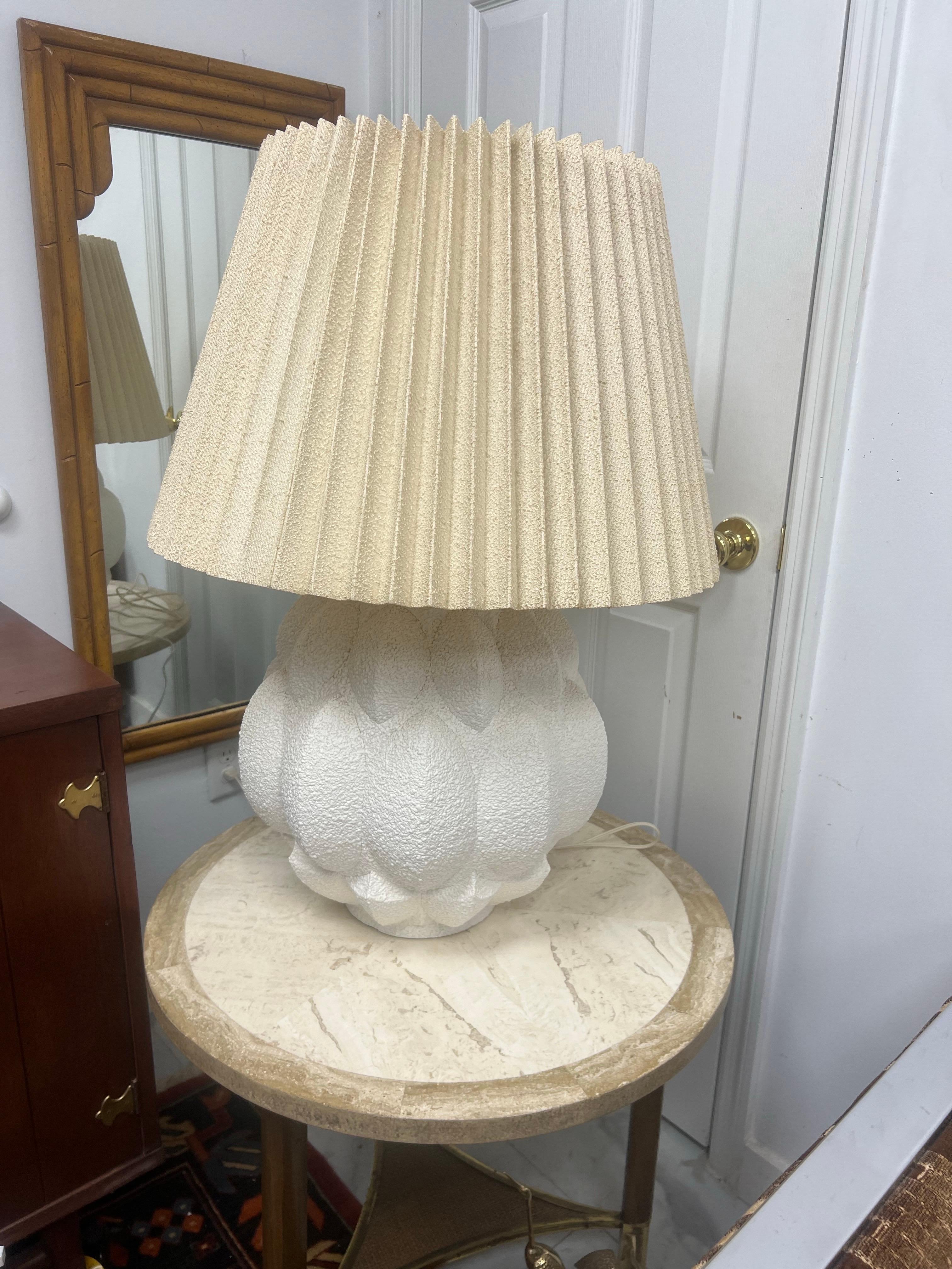 Metal 1970s Large Danish Modern Brutalist Ceramic Table Lamp For Sale
