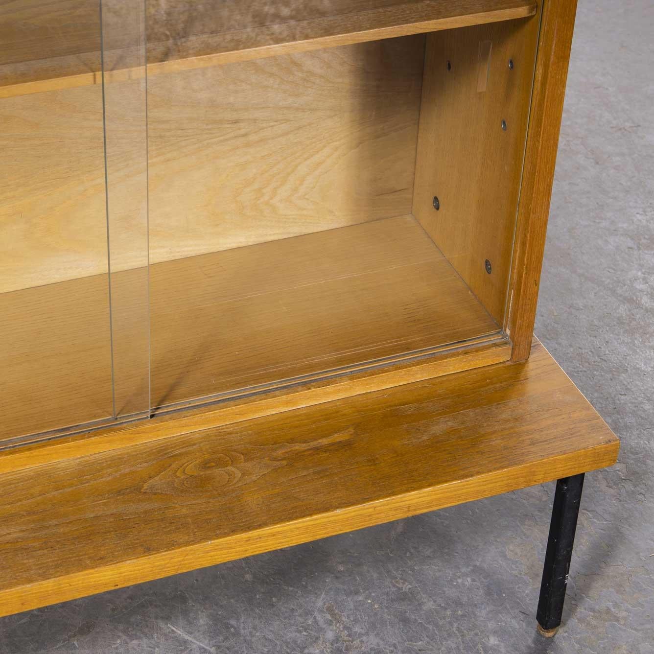 1970's Large Double Mid Century Open Bookcase, Glass Fronted For Sale 2