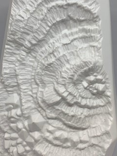 1970s Large German AK Kaiser Fossil Design White Bisque Op Art Octagonal Vase