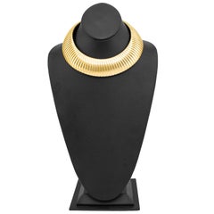 1970s Large Gold Tone Tubogas Choker