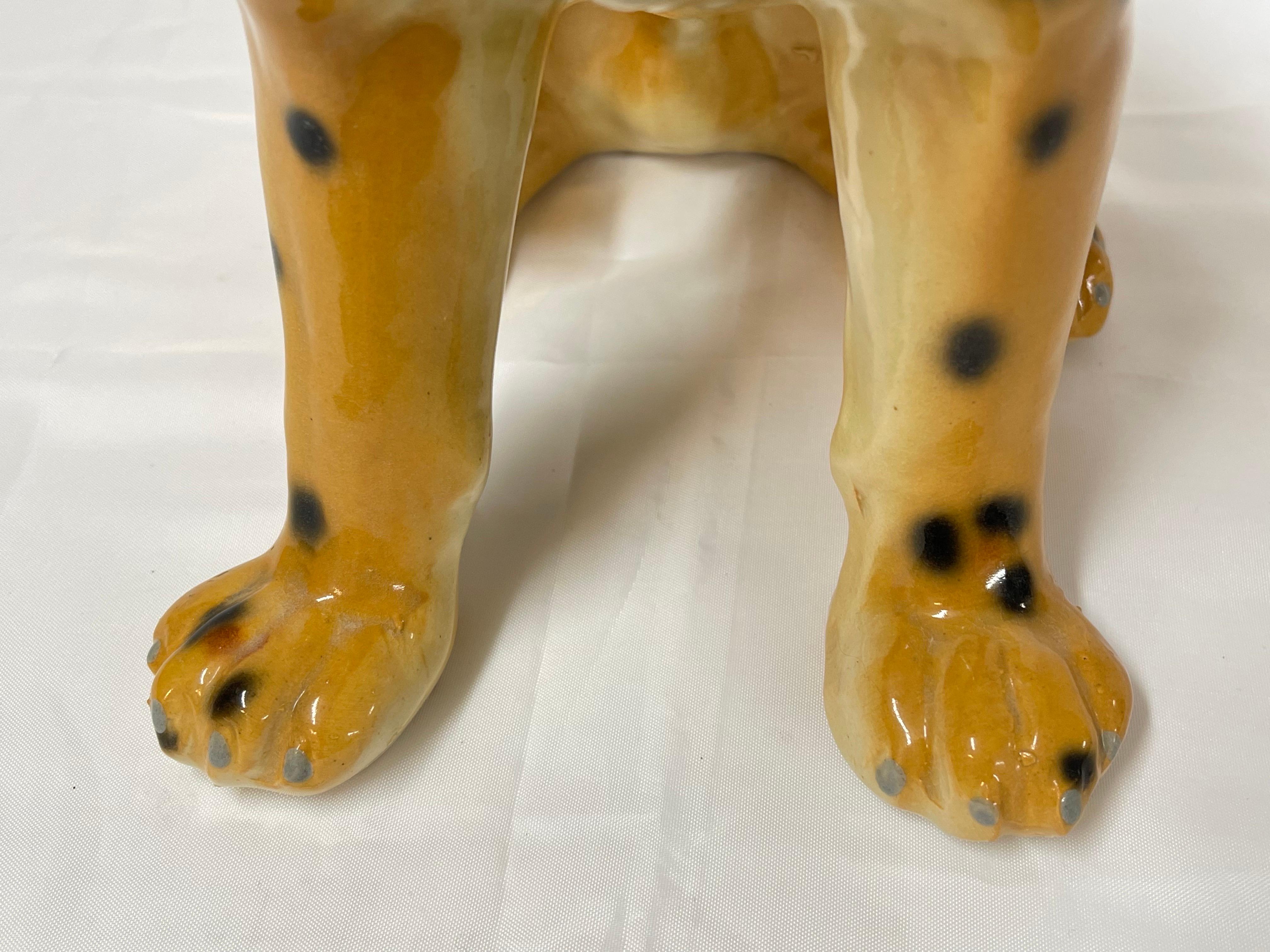 1970's Large Italian Ceramic Cheetah For Sale 7