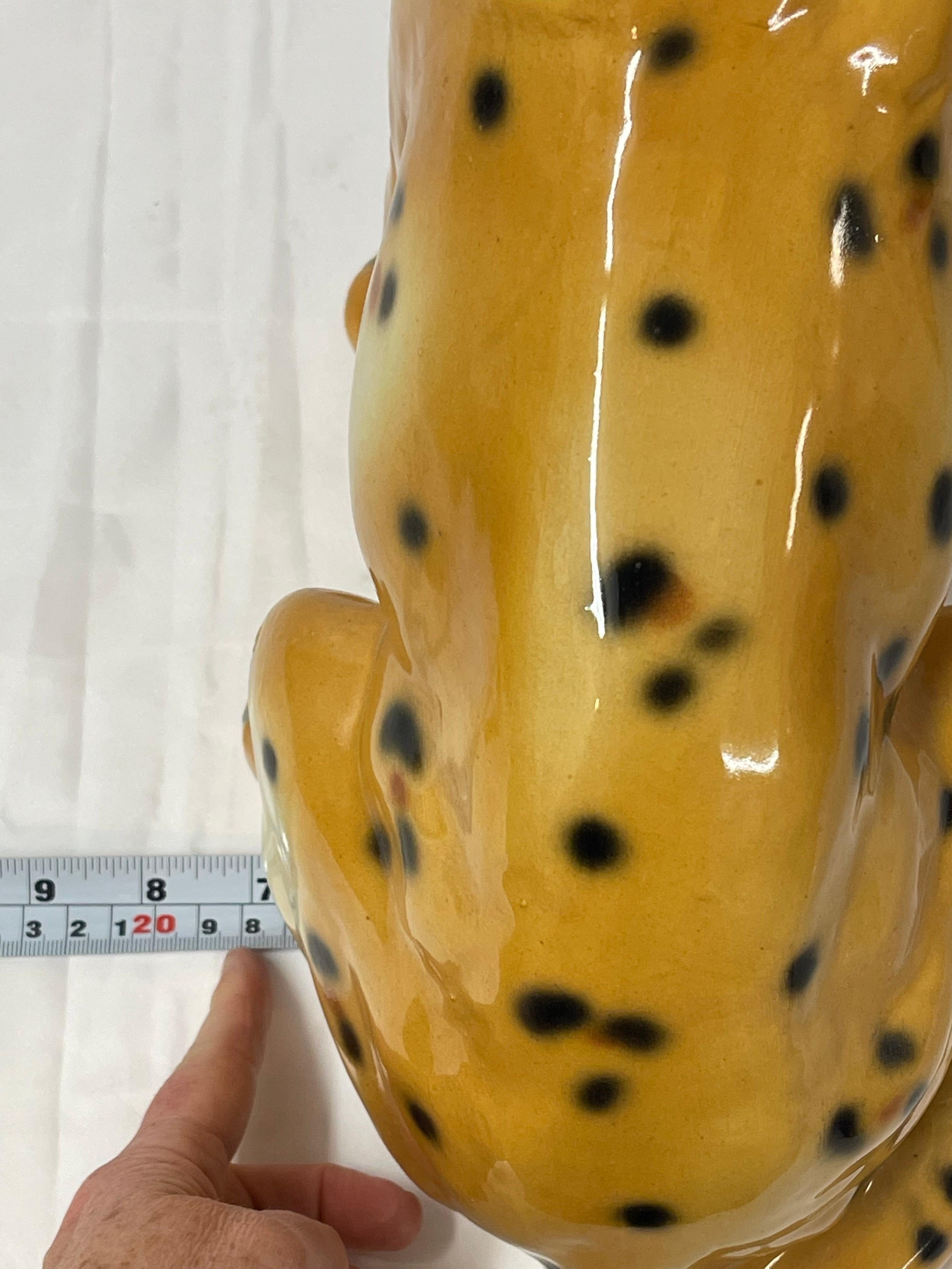 1970's Large Italian Ceramic Cheetah For Sale 12