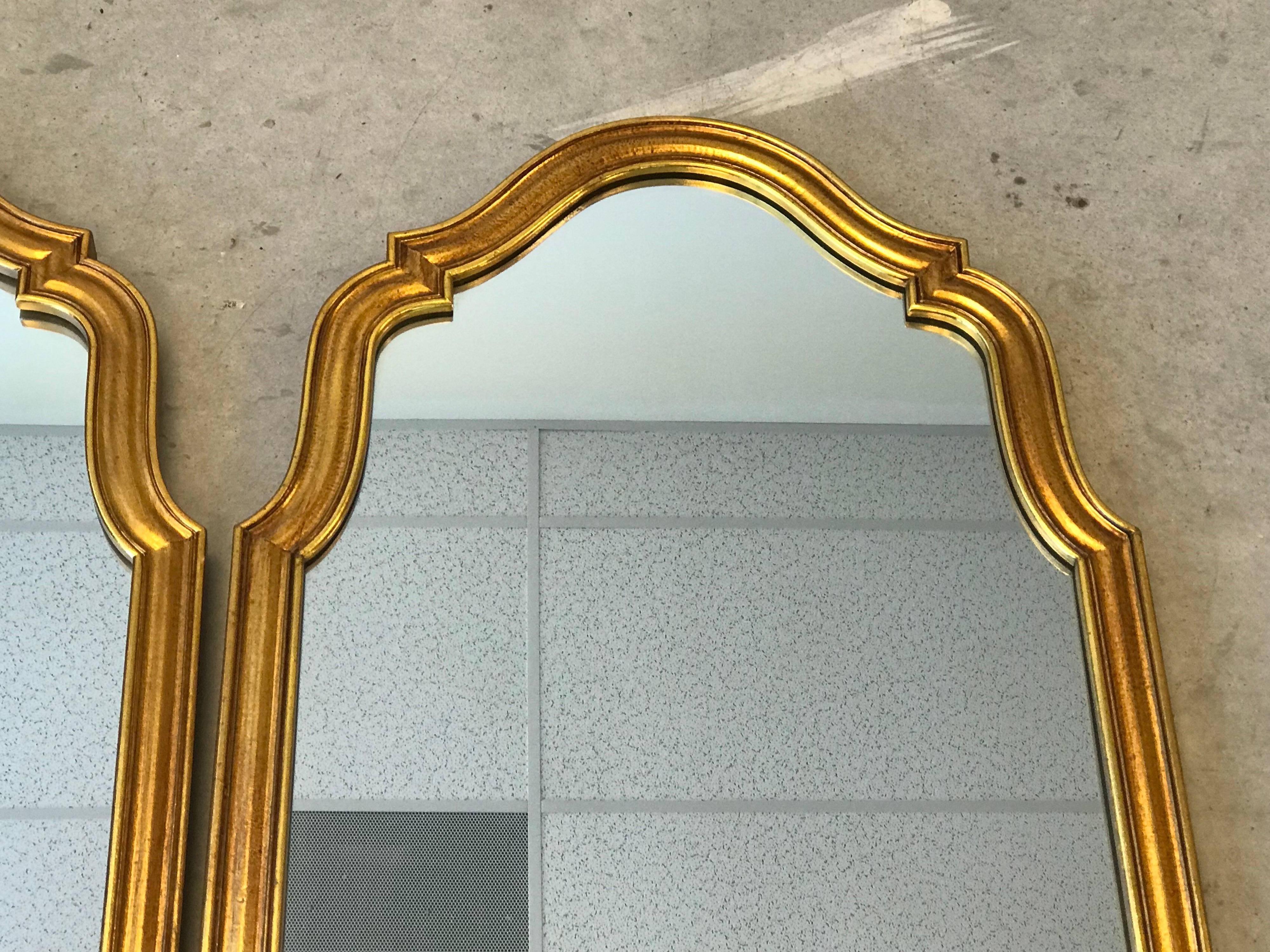 20th Century Pair of 1970s Large Italian Florentine Mirrors