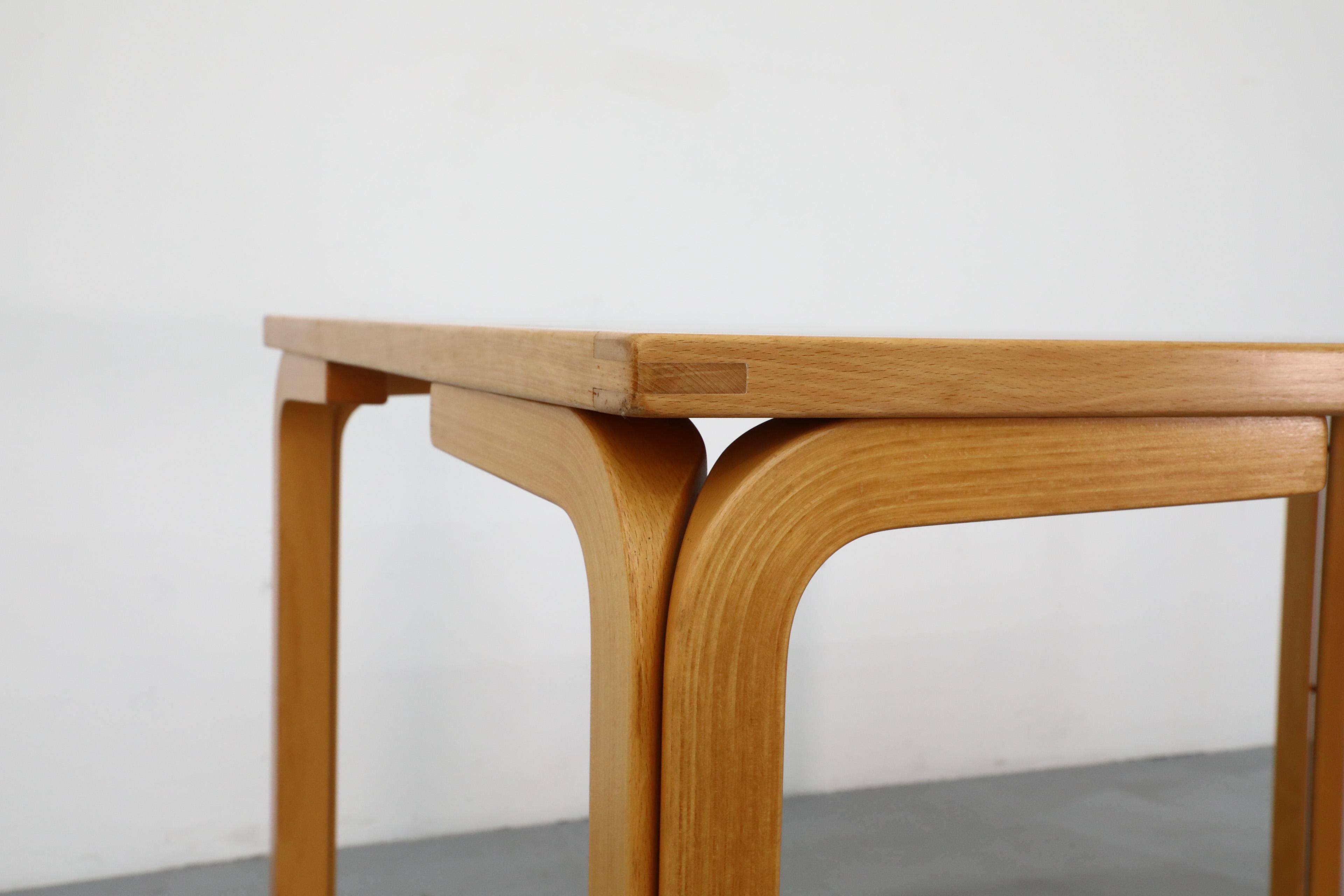 1970's Large Magnus Olesen Birch Dining Table with Black Formica Top 4
