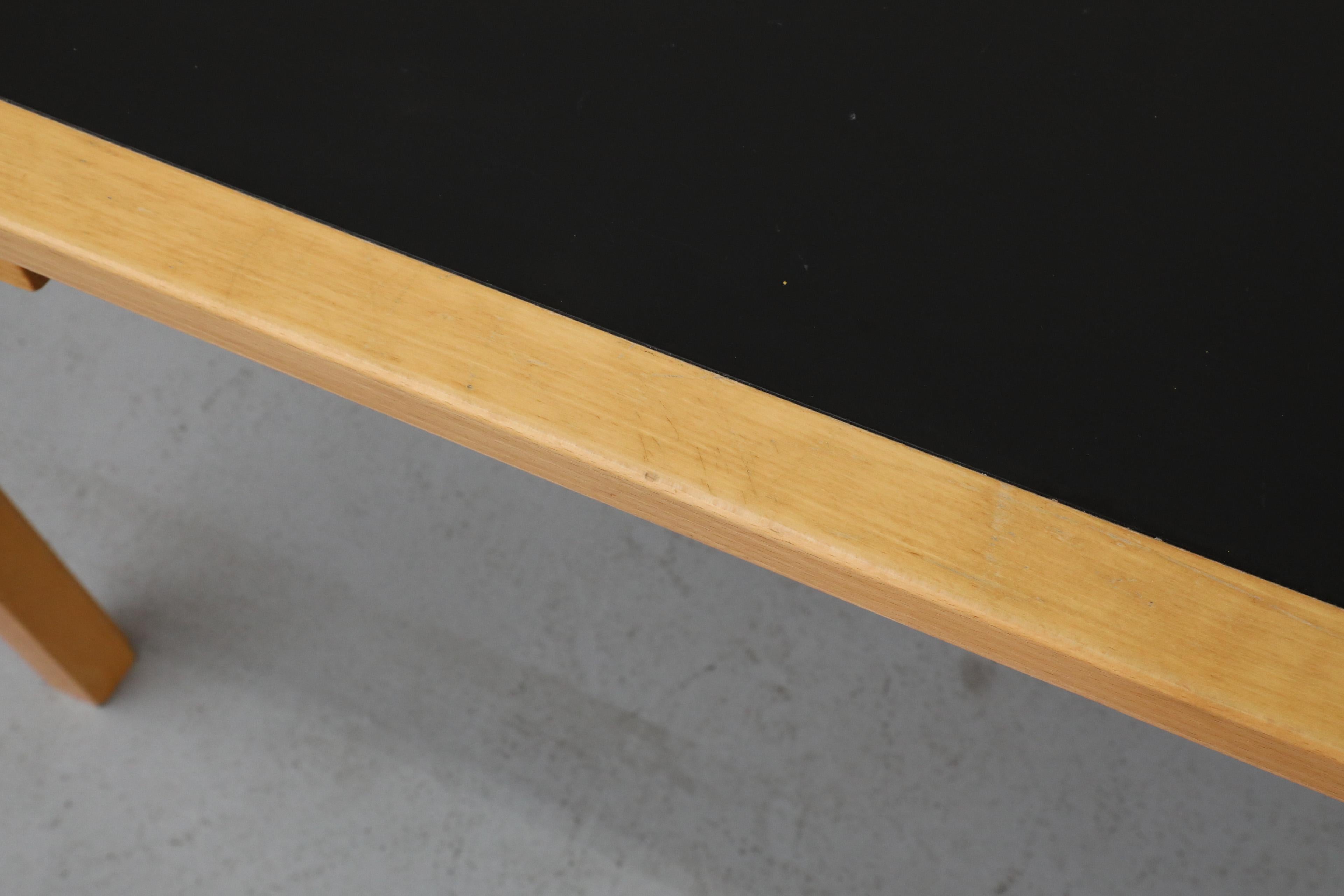 1970's Large Magnus Olesen Birch Dining Table with Black Formica Top 6