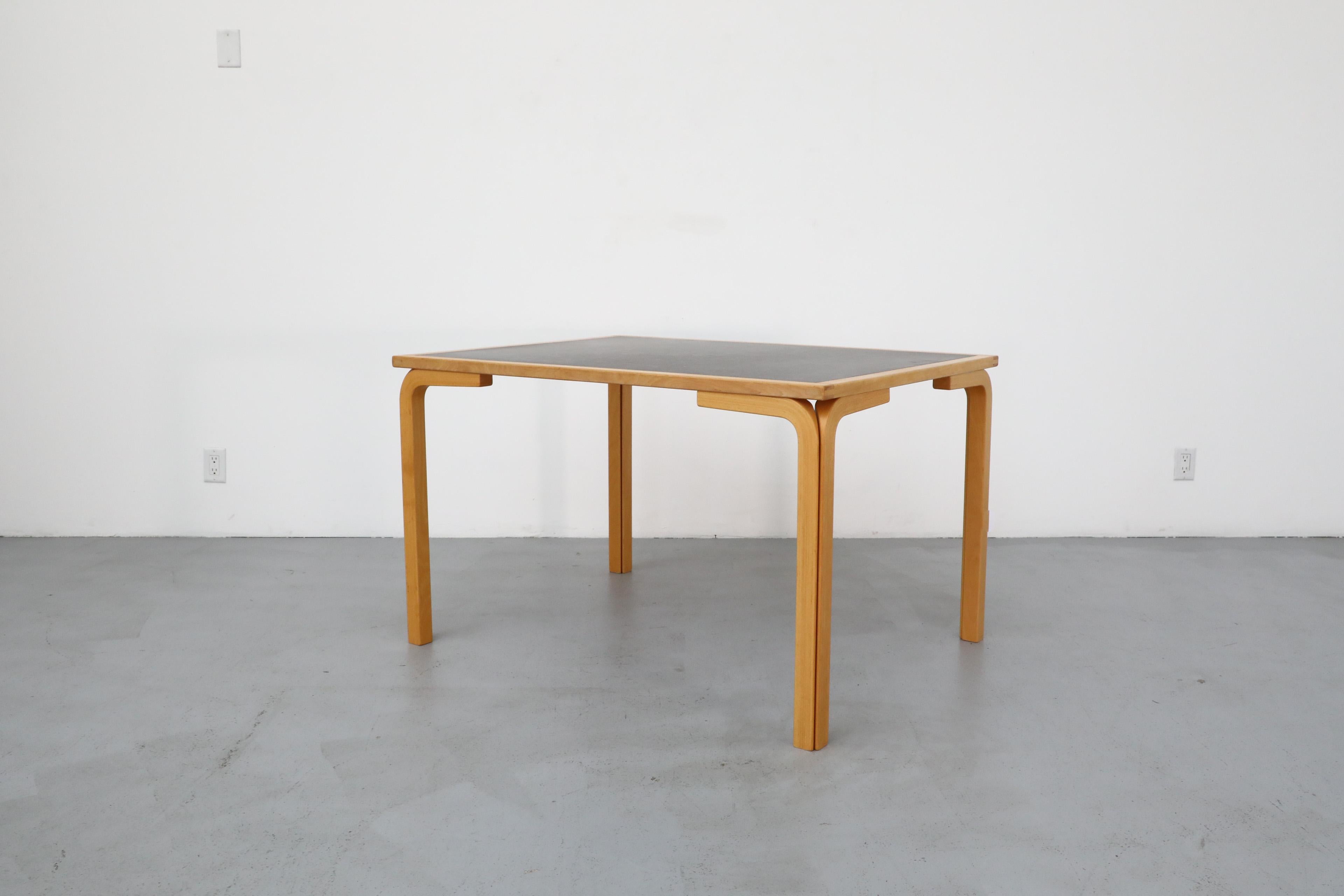 Mid-Century Modern 1970's Large Magnus Olesen Birch Dining Table with Black Formica Top