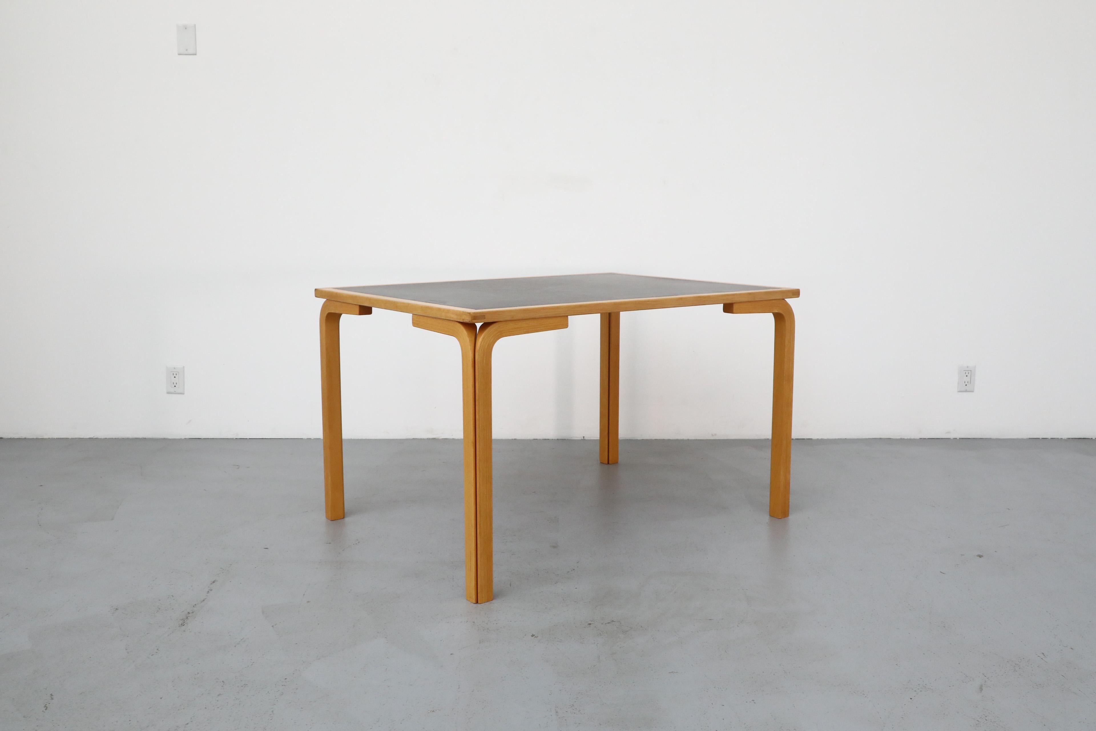 1970's Large Magnus Olesen Birch Dining Table with Black Formica Top In Good Condition In Los Angeles, CA