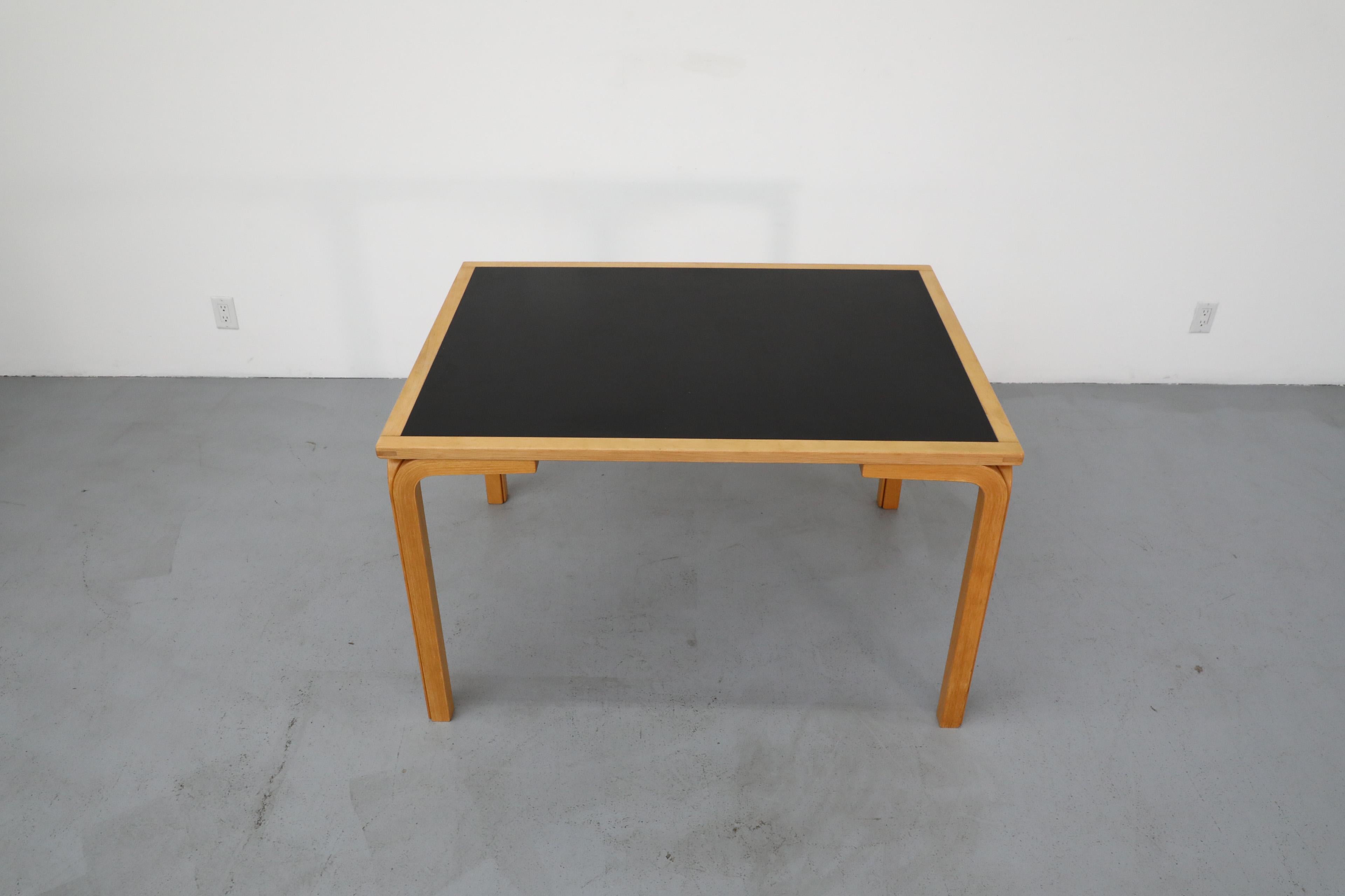 1970's Large Magnus Olesen Birch Dining Table with Black Formica Top 1