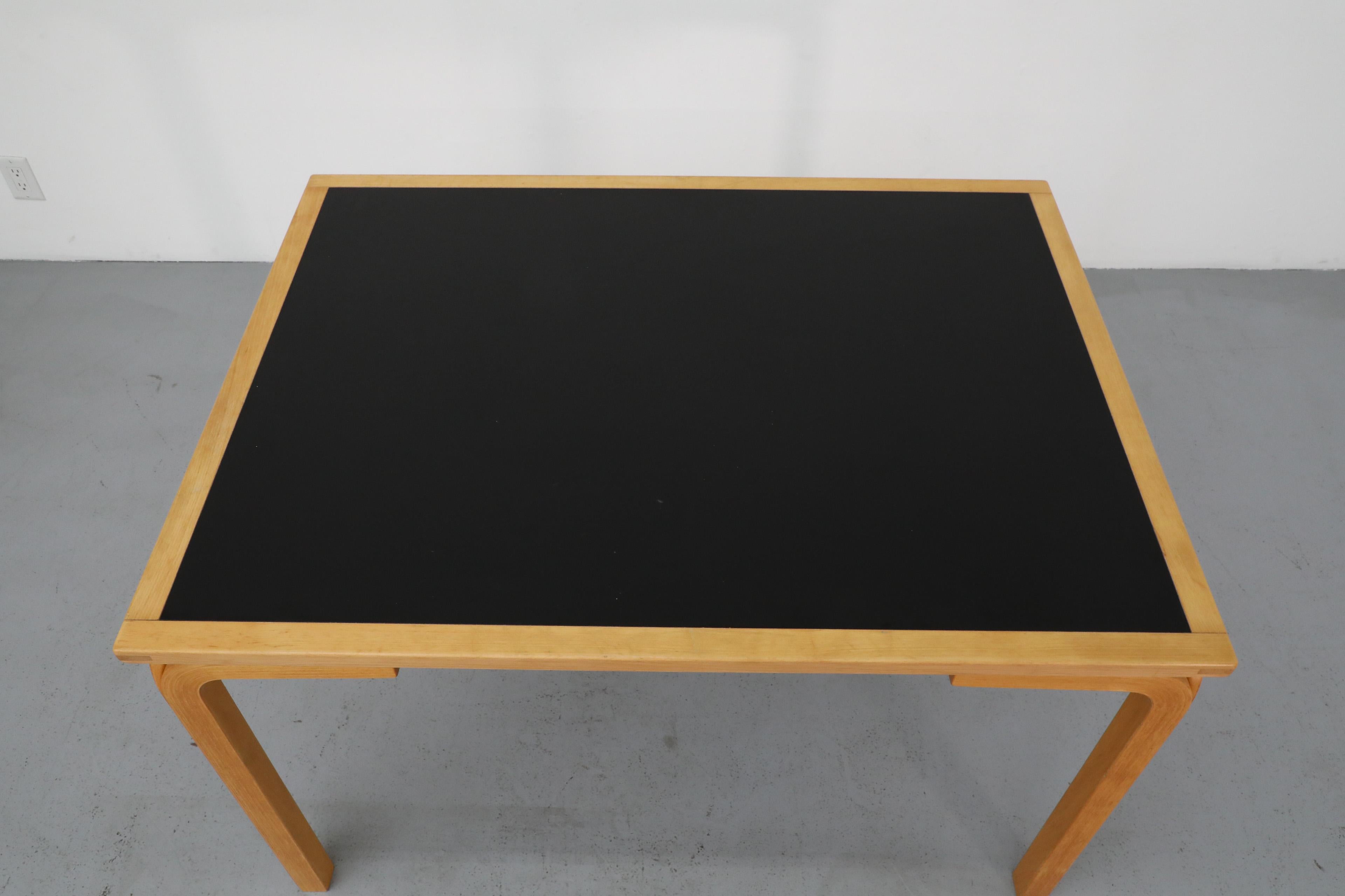 1970's Large Magnus Olesen Birch Dining Table with Black Formica Top 2