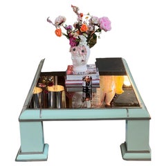 1970s large mint green coffee table by Antonio Pavia